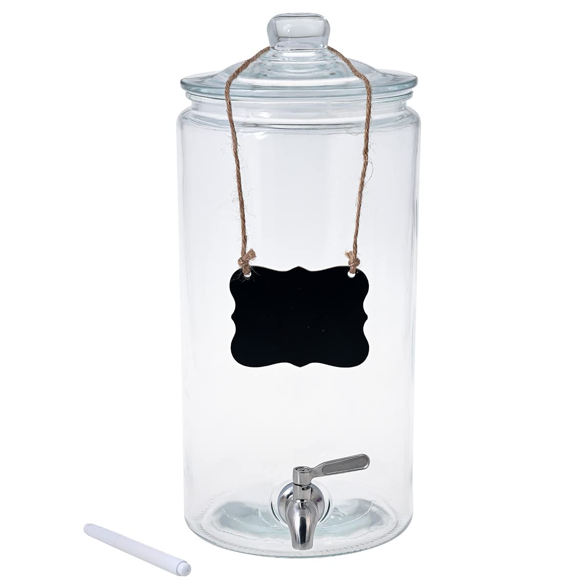 2 Gallon Beverage Serveware with Stainless Steel Spigot + Marker & Chalkboard