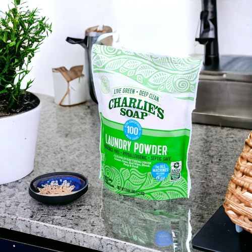 Charlie’s Soap Laundry Powder (100 Loads, 1 Pack) Fragrance Free Hypoallergenic Deep Cleaning Laundry Powder – Biodegradable Eco Friendly Sustainable Laundry Detergent