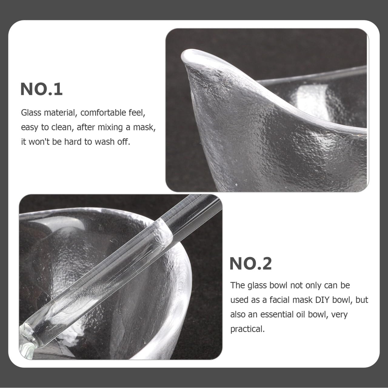 COOLHIYA Face Mask Mixing Bowl Set Glass Facial Mask Mixing Bowl with Spoon Facial Masking Applicator Brushes Kit For Skin Car Spatula Spoon Brush Applicator Face Esthetician Supplies for Women