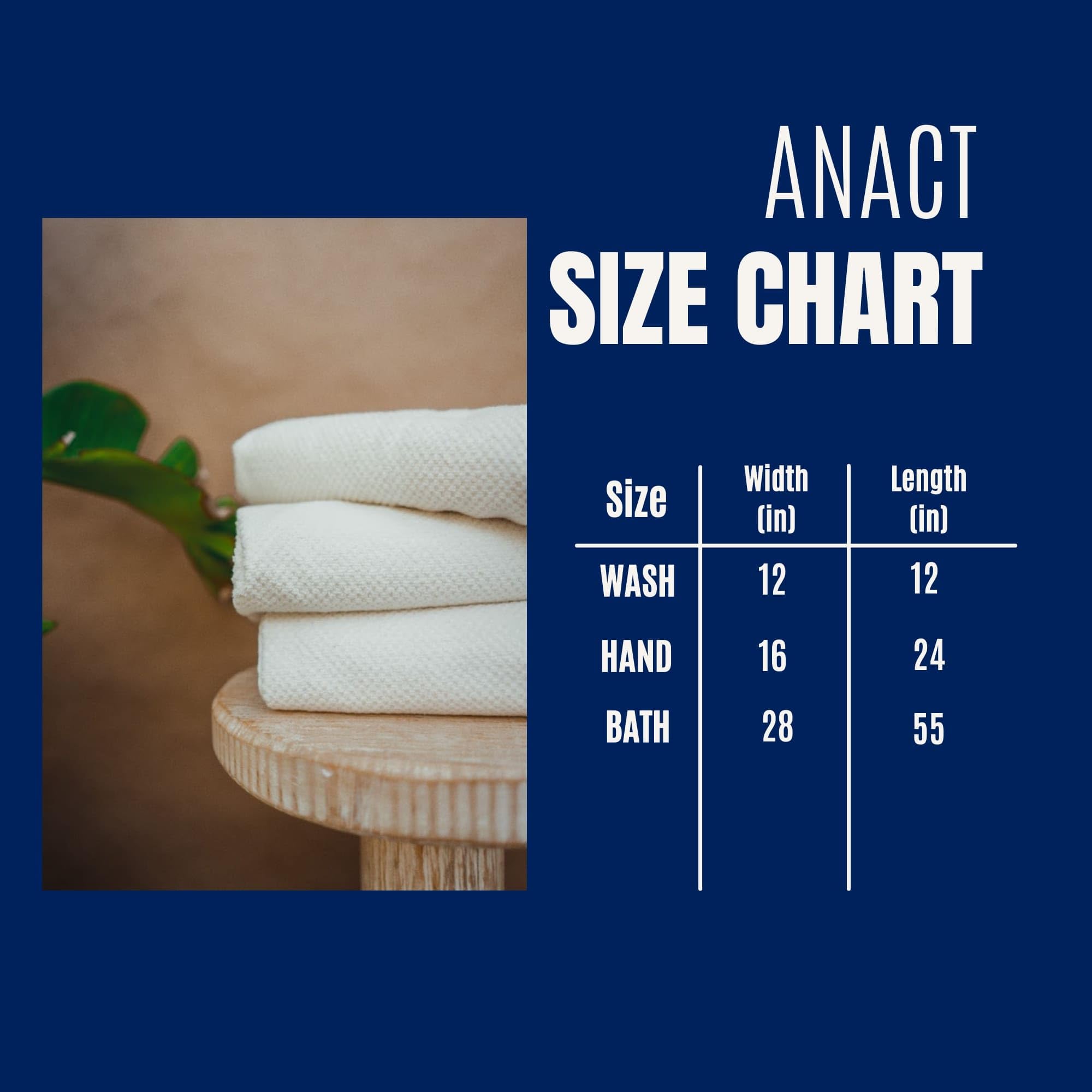 Anact Hemp Bath Towel 1pk - Organic, Eco-Friendly, Absorbent, Sustainable Spa Quality Towel w/Organic Cotton & Hemp Fiber - Natural