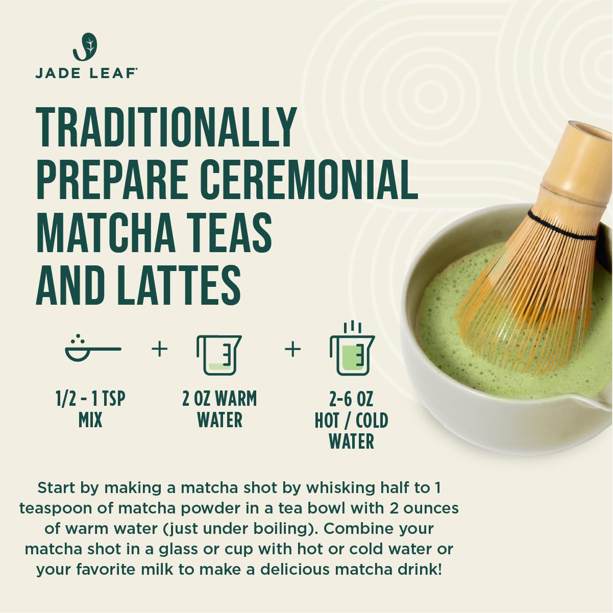 Jade Leaf Matcha Barista Blend Ceremonial Grade Matcha Green Tea Powder - 100% Pure Japanese First Harvest Green Tea for Lattes, Ceremonies, 50g / 1.76 Ounce (Pack of 1)