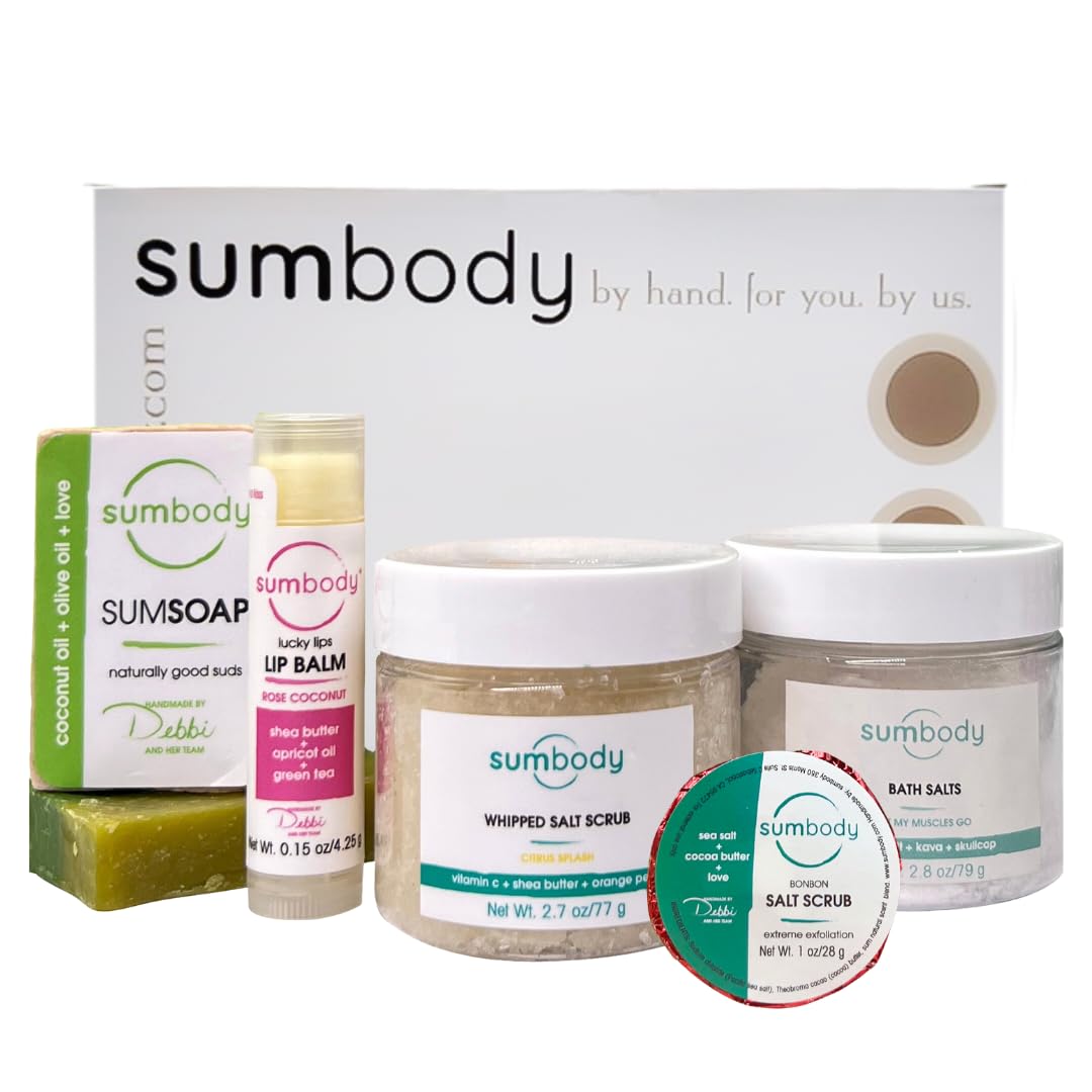 Sumbody USA Made Mini Self Care Gift Set - (6pcs) Men, Women, Teens, All Natural Aromatherapy Body Care Set Skin Care Box, Spa Baskets, Relaxation, Pampering, Christmas Holiday Appreciation Gifts