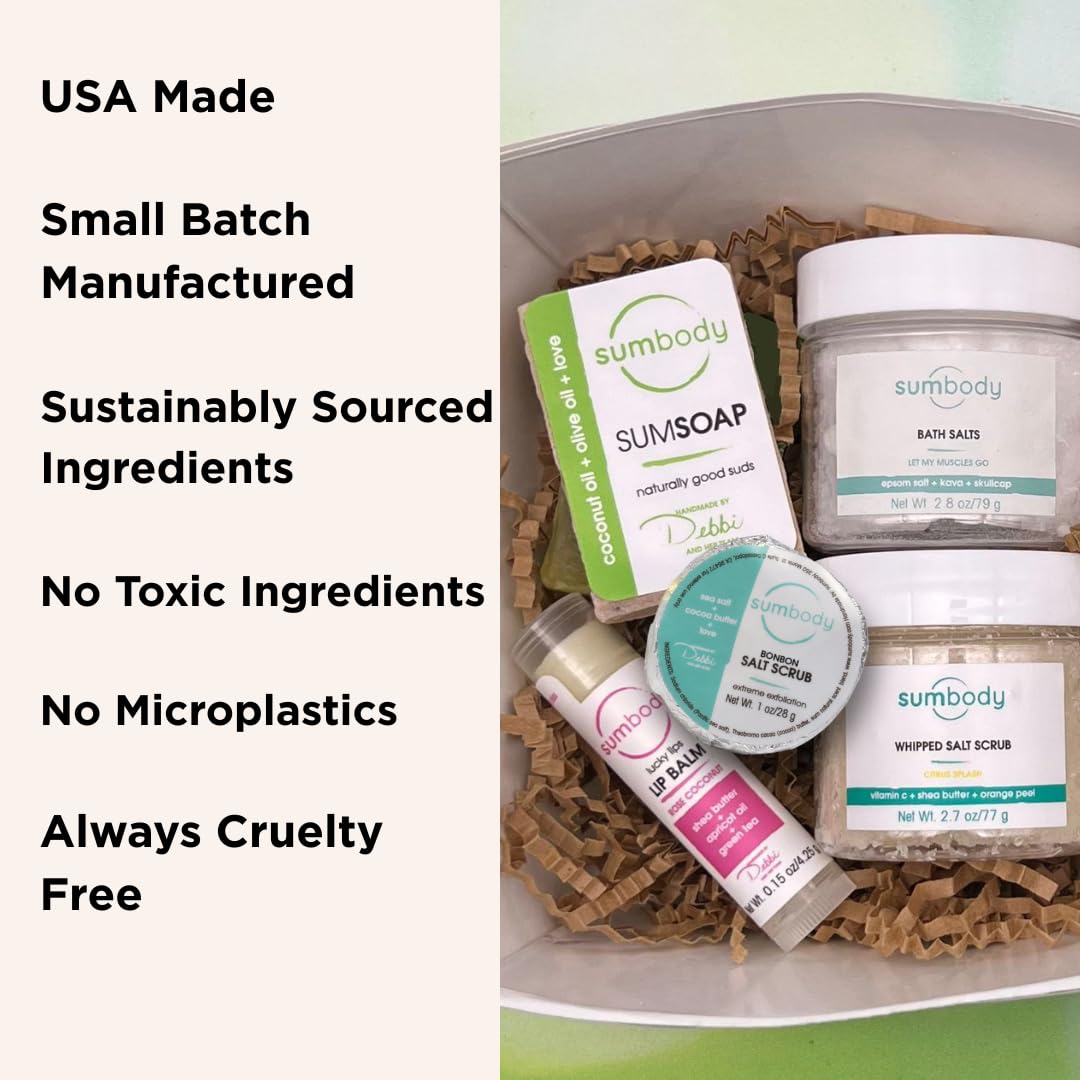 Sumbody USA Made Mini Self Care Gift Set - (6pcs) Men, Women, Teens, All Natural Aromatherapy Body Care Set Skin Care Box, Spa Baskets, Relaxation, Pampering, Christmas Holiday Appreciation Gifts
