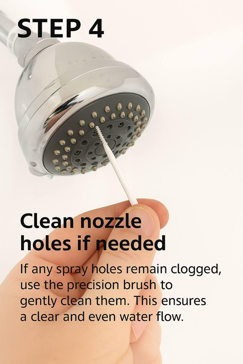 NoScale Pro Shower Head Descaling Kit – Cleaner for Shower Heads Only – Removes Limescale, Calcium & Hard Water Deposits – Eco-Friendly Vinegar & Citric Acid Formula with Tools – Made in USA