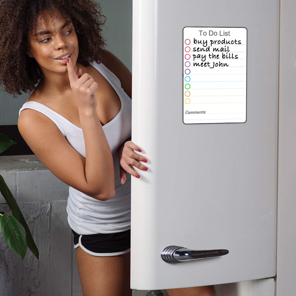 Small Magnetic to Do List for Locker 5x7 - Dry Erase Magnetic to Do List for Fridge - Magnet to Do List for Refrigerator - Mini Lined Magnetics Whiteboard for Locker - Daily to Do List Checklist