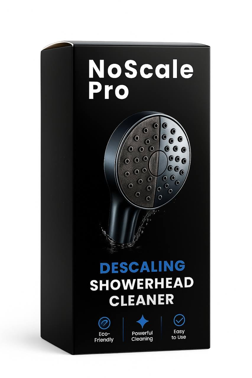 NoScale Pro Shower Head Descaling Kit – Cleaner for Shower Heads Only – Removes Limescale, Calcium & Hard Water Deposits – Eco-Friendly Vinegar & Citric Acid Formula with Tools – Made in USA