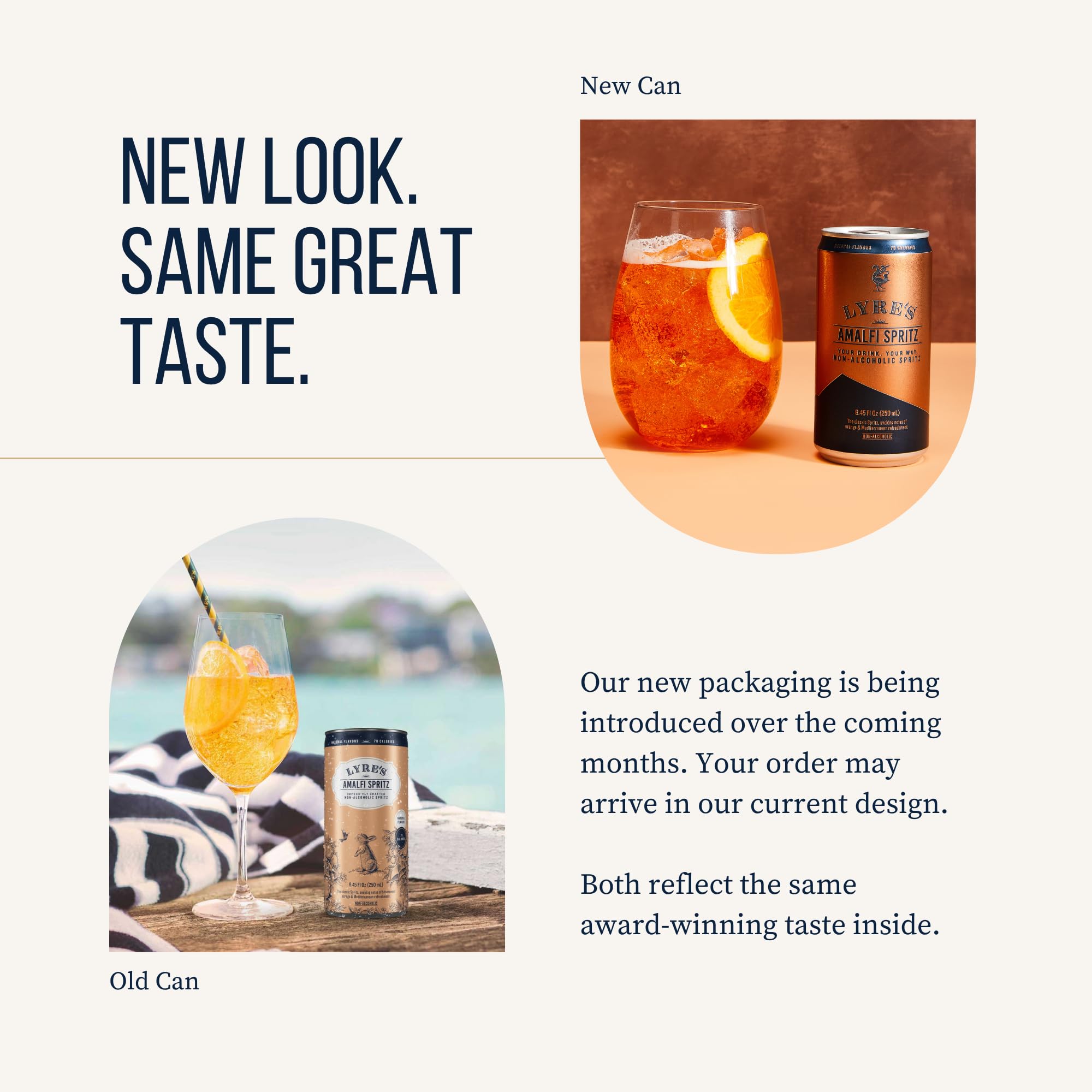 Lyre’s Amalfi Spritz 4-Pack, Ready to Drink Non-Alcoholic Sparkling Mocktail, Award-Winning Zero Proof Italian Aperitif and Non Alcoholic Prosecco, 70 Calories per Can (8.45 Fl Oz x 4)
