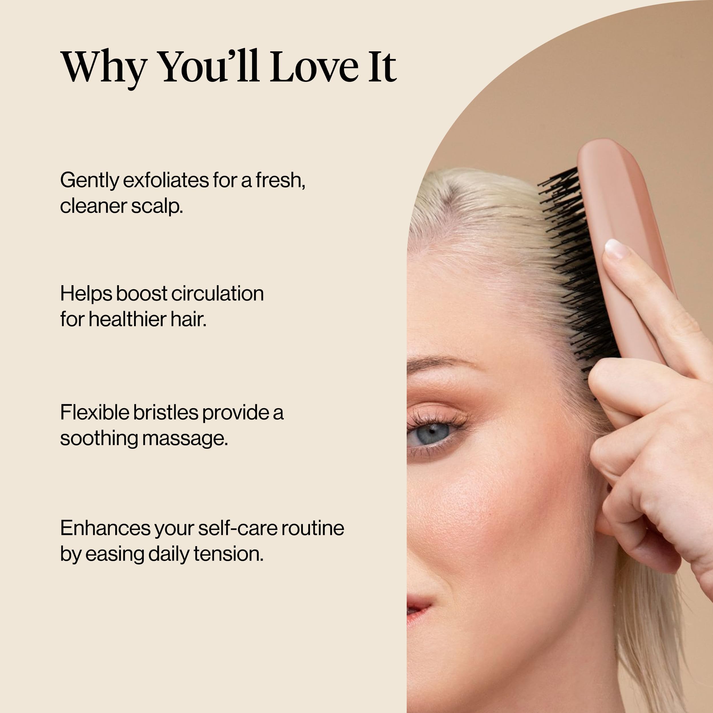 Kitsch Scalp Renewal Brush - Exfoliating & Scalp Massager for Hair Growth, Gentle Head Massage Brush to Remove Buildup, Boost Circulation & Relaxing Head Scrubber for Washing Hair - Terracotta