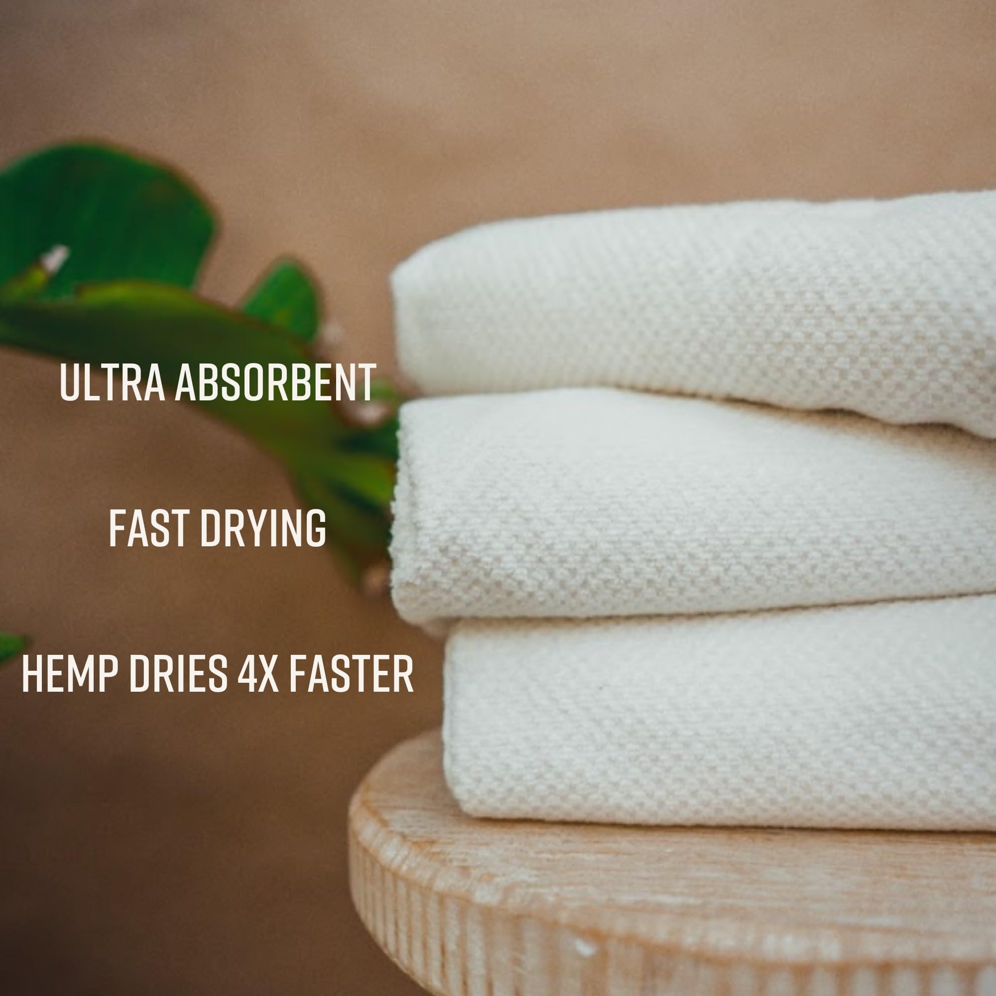 Anact Hemp Bath Towel 1pk - Organic, Eco-Friendly, Absorbent, Sustainable Spa Quality Towel w/Organic Cotton & Hemp Fiber - Natural