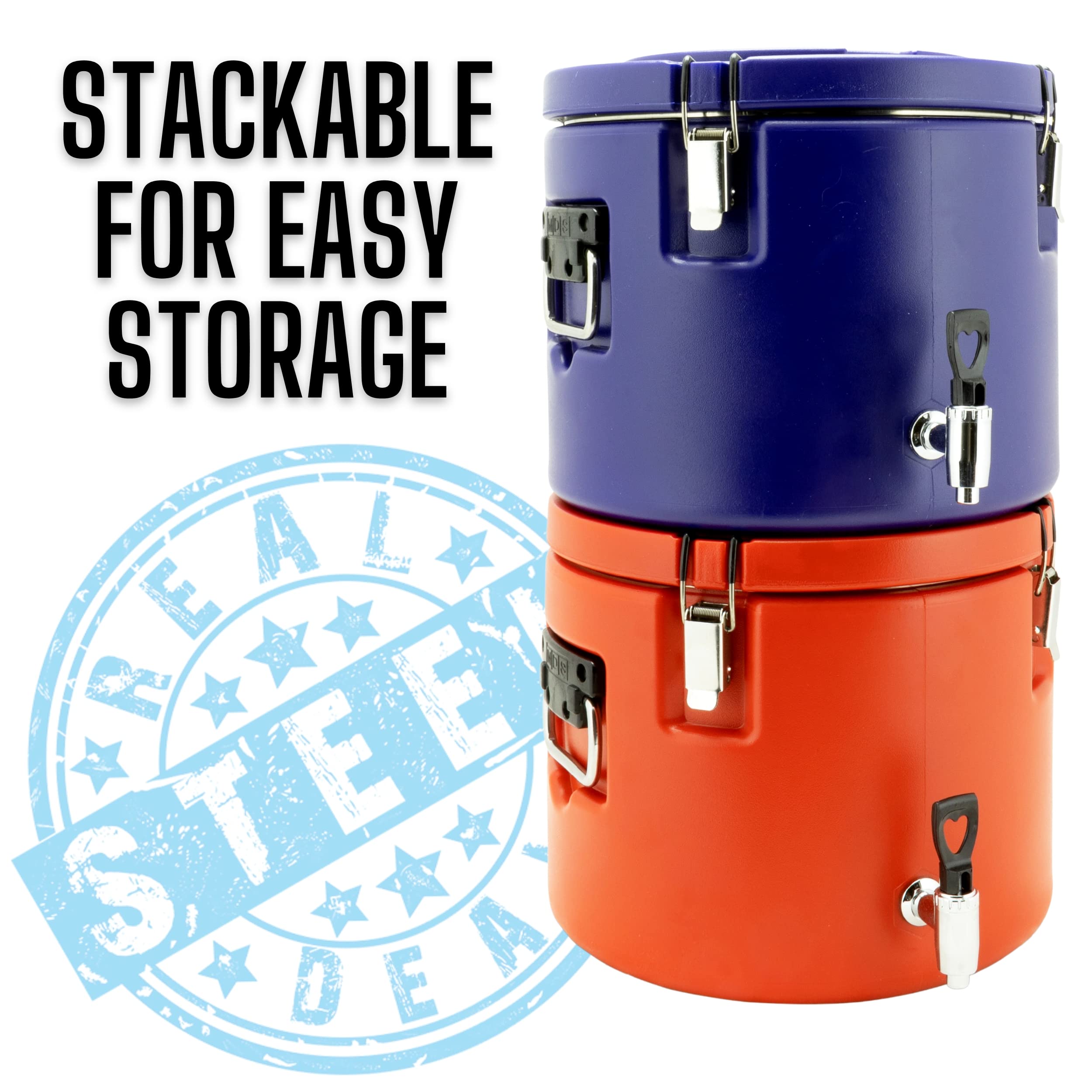 5 Gallon Insulated Beverage Cooler: 5 Gallon Water Dispenser - water dispenser with Stainless Steel Interior and Spout/Spigot, Portable Sports Cooler for Camping, Parties, and Outdoors (Red)