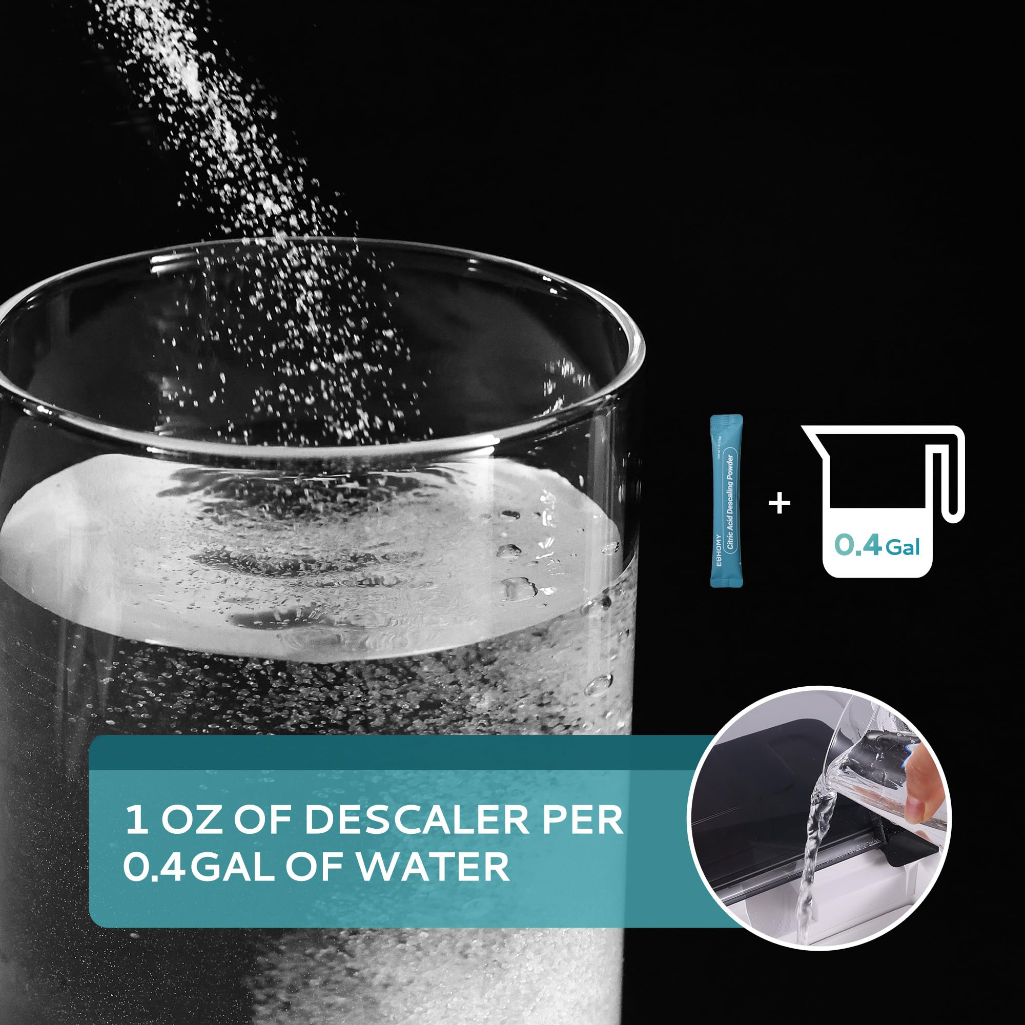 EUHOMY Ice Maker Cleaner & Descaler | 12 Use & Individually Packed | Ice Machine Cleaner with Organic Citric Acid Descaling Powder, Ideal for All Brands