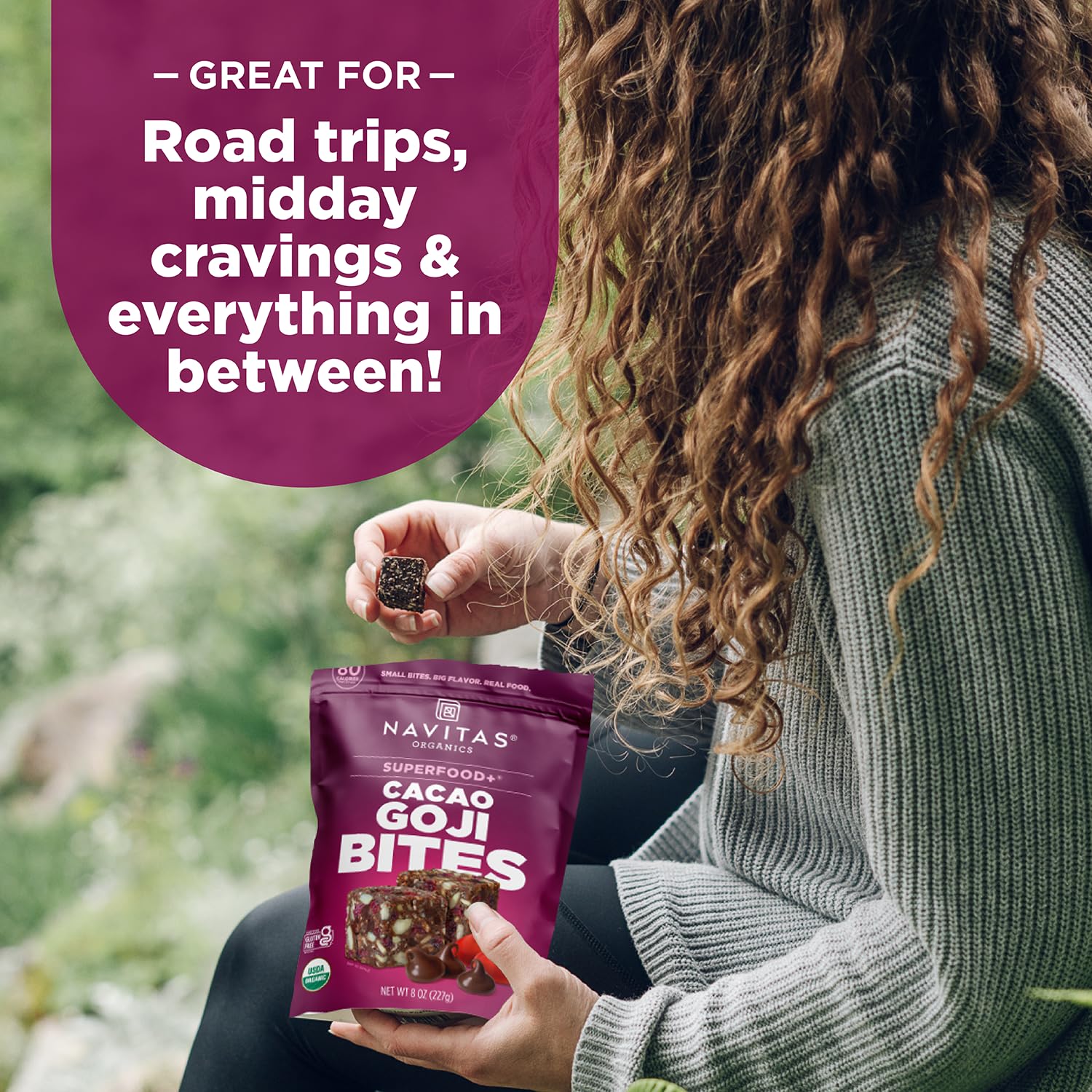 Navitas Organics Superfood Power Snacks, Cacao Goji, 16 oz. Bag, 23 Servings - Organic, Non-GMO, Gluten-Free