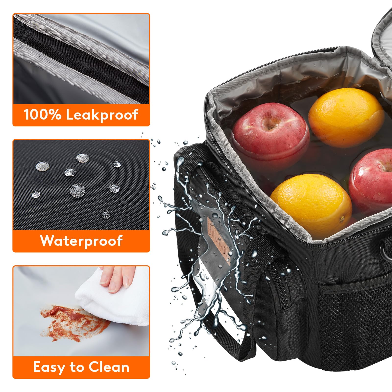 Lifewit Medium Lunch Bag, Insulated Lunch Box, Soft Cooler Cooling Tote for Adult Men Women, Black 12-Can (9L)