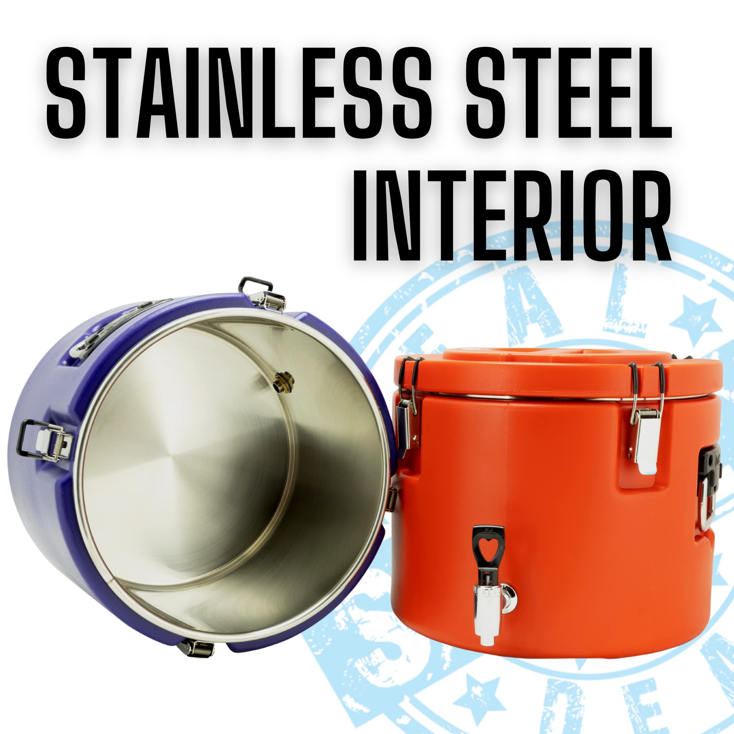 5 Gallon Insulated Beverage Cooler: 5 Gallon Water Dispenser - water dispenser with Stainless Steel Interior and Spout/Spigot, Portable Sports Cooler for Camping, Parties, and Outdoors (Red)