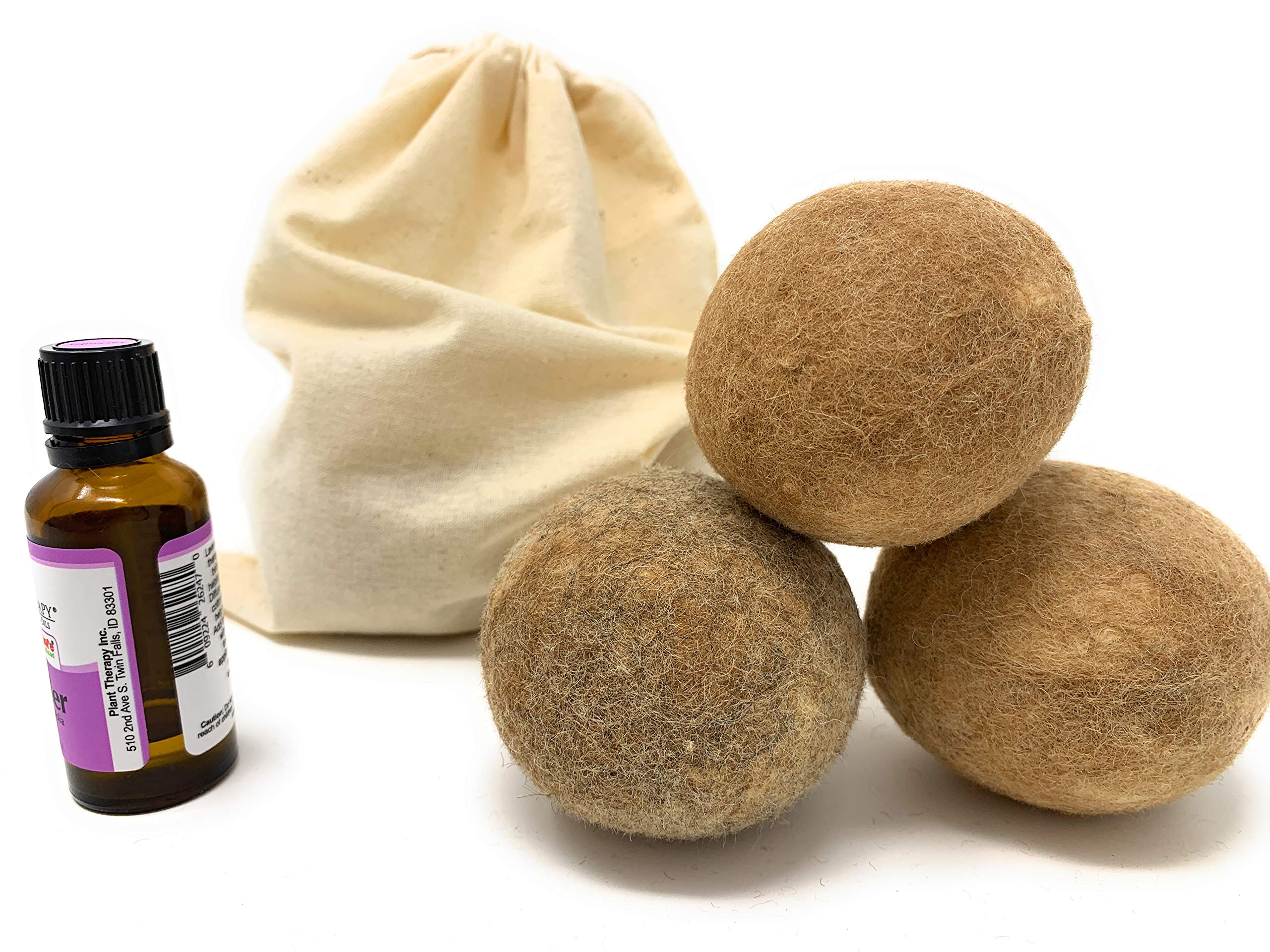 Alpaca Home 100% Alpaca Wool Dryer Balls - Felted - Set of 3 - Made in USA - All Natural Colors - Hypoallergenic