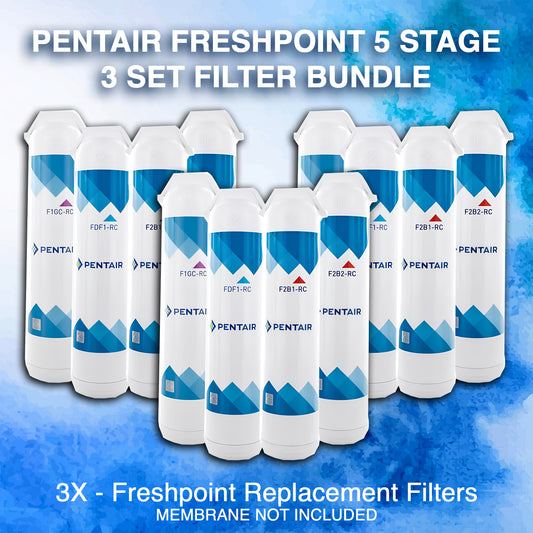 Pentair Freshpoint 5 Stage - (3) Filter set Bundle (membrane not included)