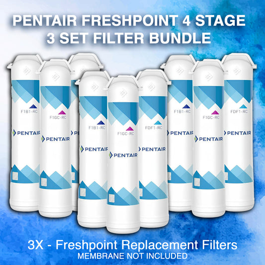Pentair Freshpoint 4 Stage - (3) Filter set Bundle (membrane not included)