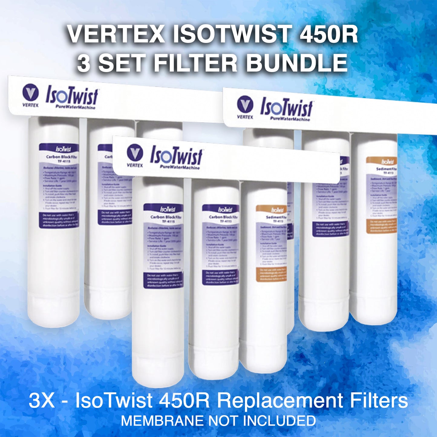Vertex IsoTwist 450R 3 Set Filter Bundle (membrane not included)