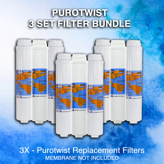 Purotwist 4 Stage - (3) Filter set Bundle (membrane not included)