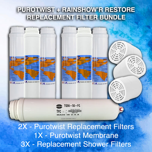 Purotwist 4 Stage + Rainshow'r Restore Replacement Filter Bundle