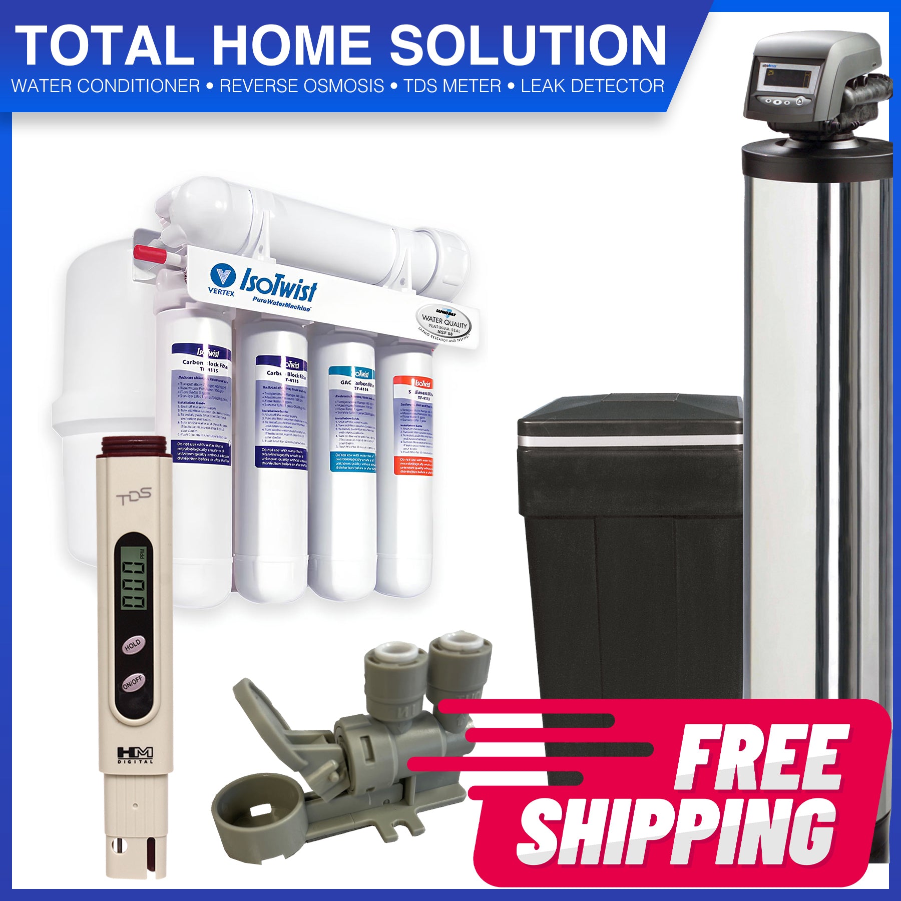 Total Home Water Solution Bundle: Eco-Friendly Water Softener and Reverse Osmosis System for Pure, Alkaline Hydration Throughout Your Home
