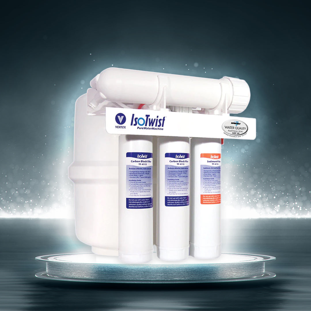 Vertex IsoTwist™ 4 Stage undersink Reverse Osmosis Water Filter Systems