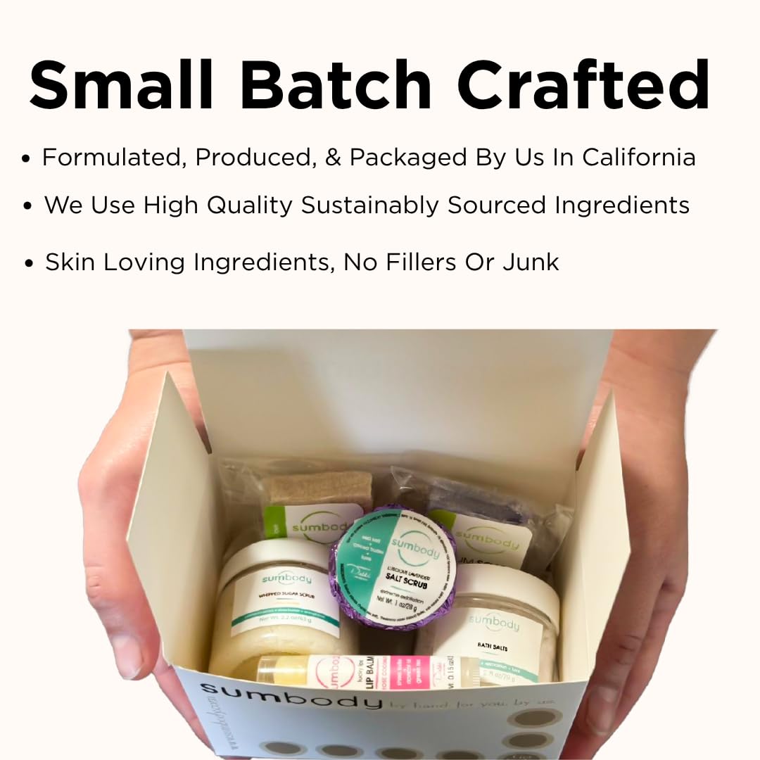 Sumbody USA Made Mini Self Care Gift Set - (6pcs) Men, Women, Teens, All Natural Aromatherapy Body Care Set Skin Care Box, Spa Baskets, Relaxation, Pampering, Christmas Holiday Appreciation Gifts