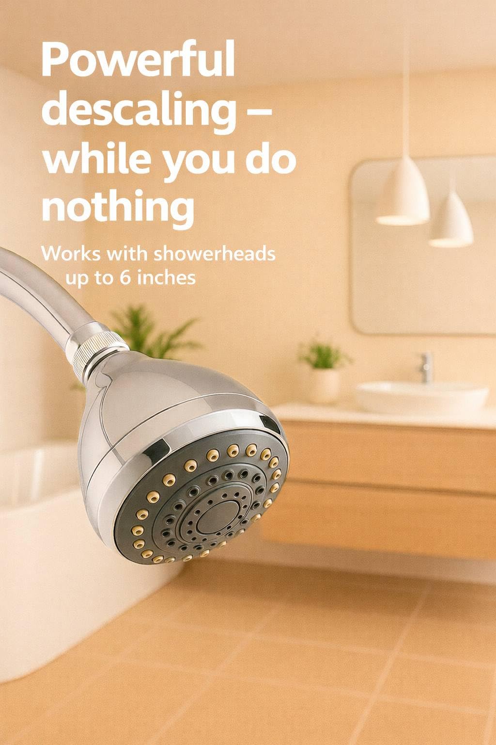 NoScale Pro Shower Head Descaling Kit – Cleaner for Shower Heads Only – Removes Limescale, Calcium & Hard Water Deposits – Eco-Friendly Vinegar & Citric Acid Formula with Tools – Made in USA