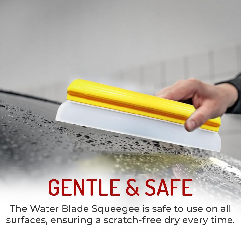 HI-TECH 14” Silicone Water Blade Car Drying Squeegee – Streak-Free, Fast-Drying, Scratch-Free Car Wash Tool