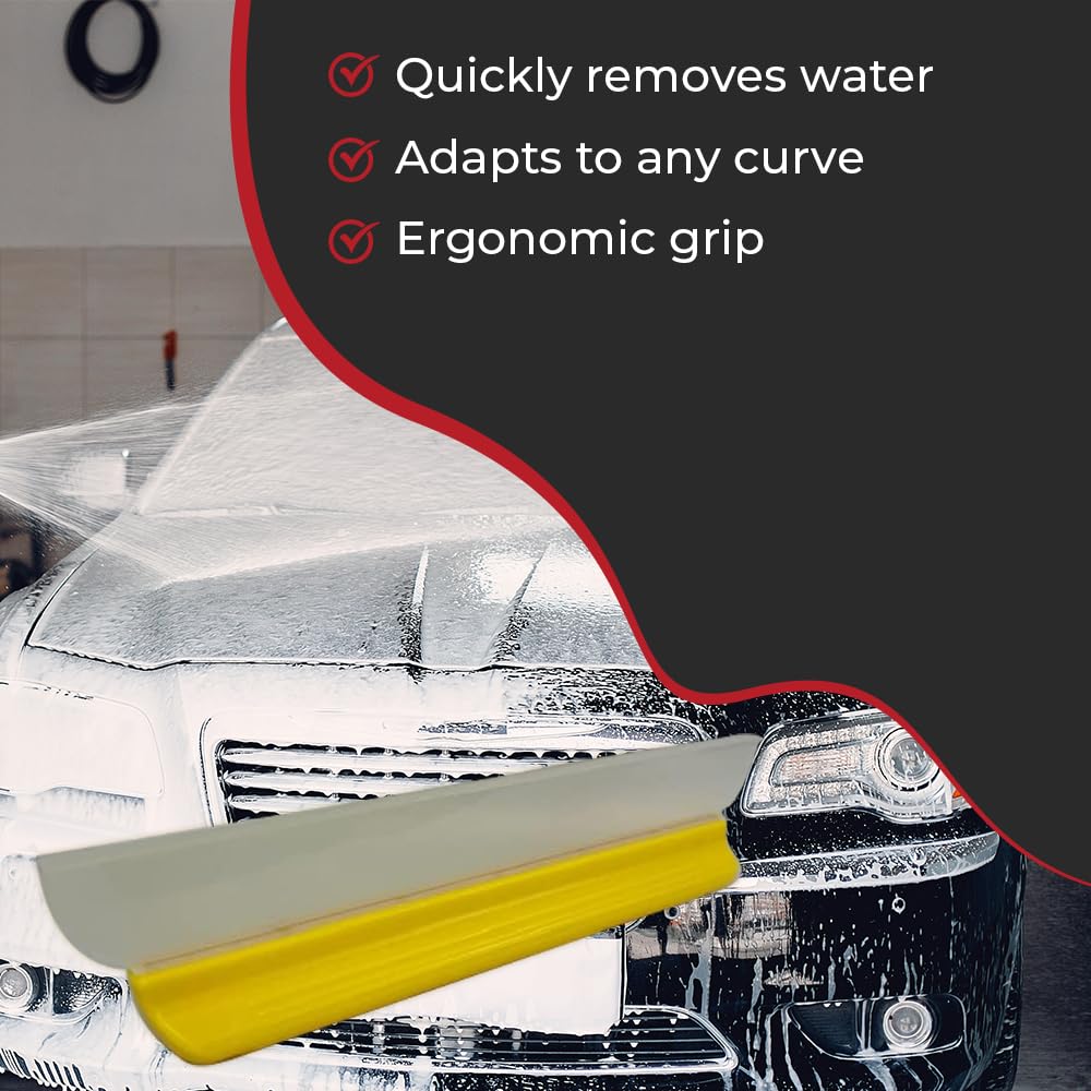 HI-TECH 14” Silicone Water Blade Car Drying Squeegee – Streak-Free, Fast-Drying, Scratch-Free Car Wash Tool