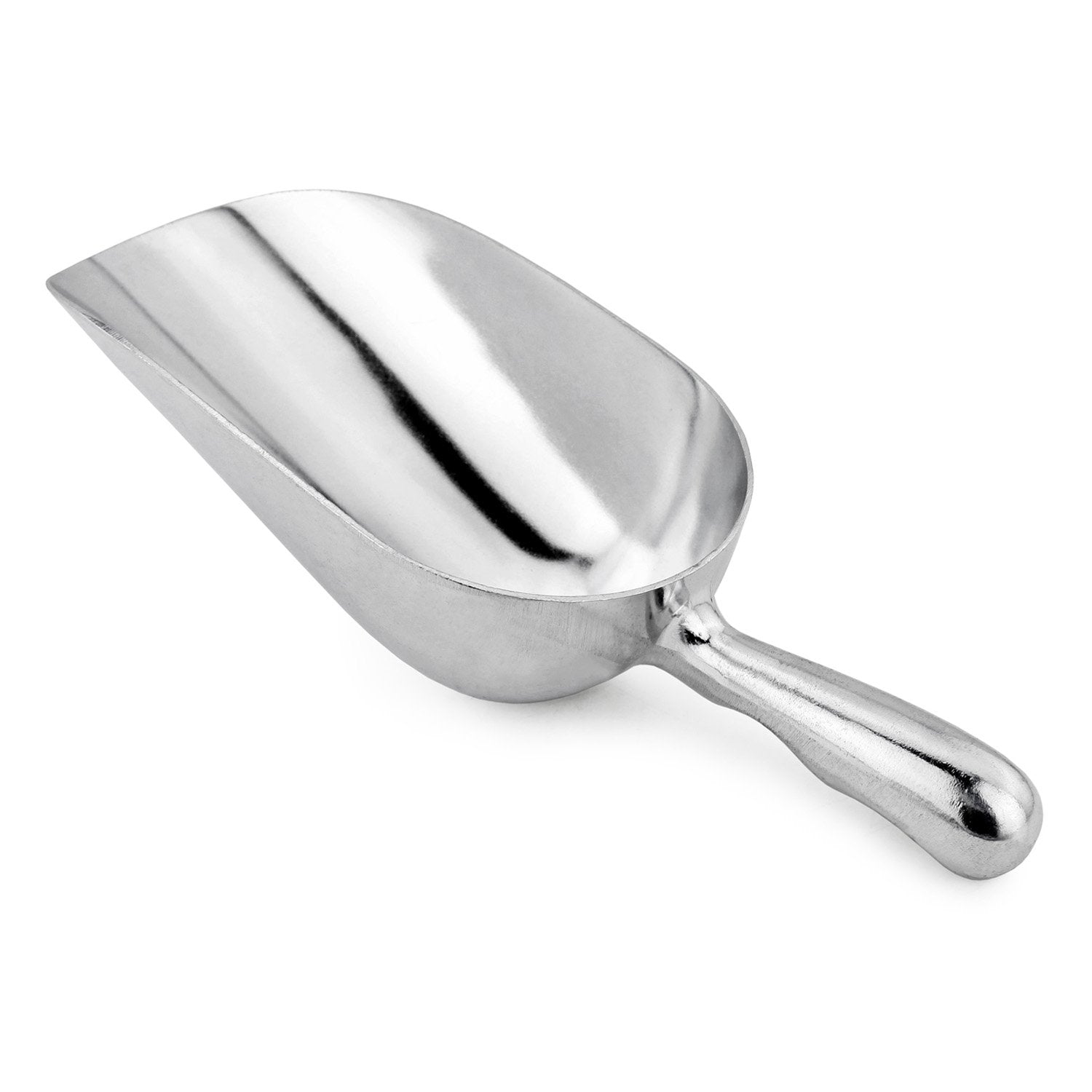 New Star Foodservice 34547 One-Piece Cast Aluminum Round Bottom Bar Ice Flour Utility Scoop, 24 -Ounce, Silver (Hand Wash Only)