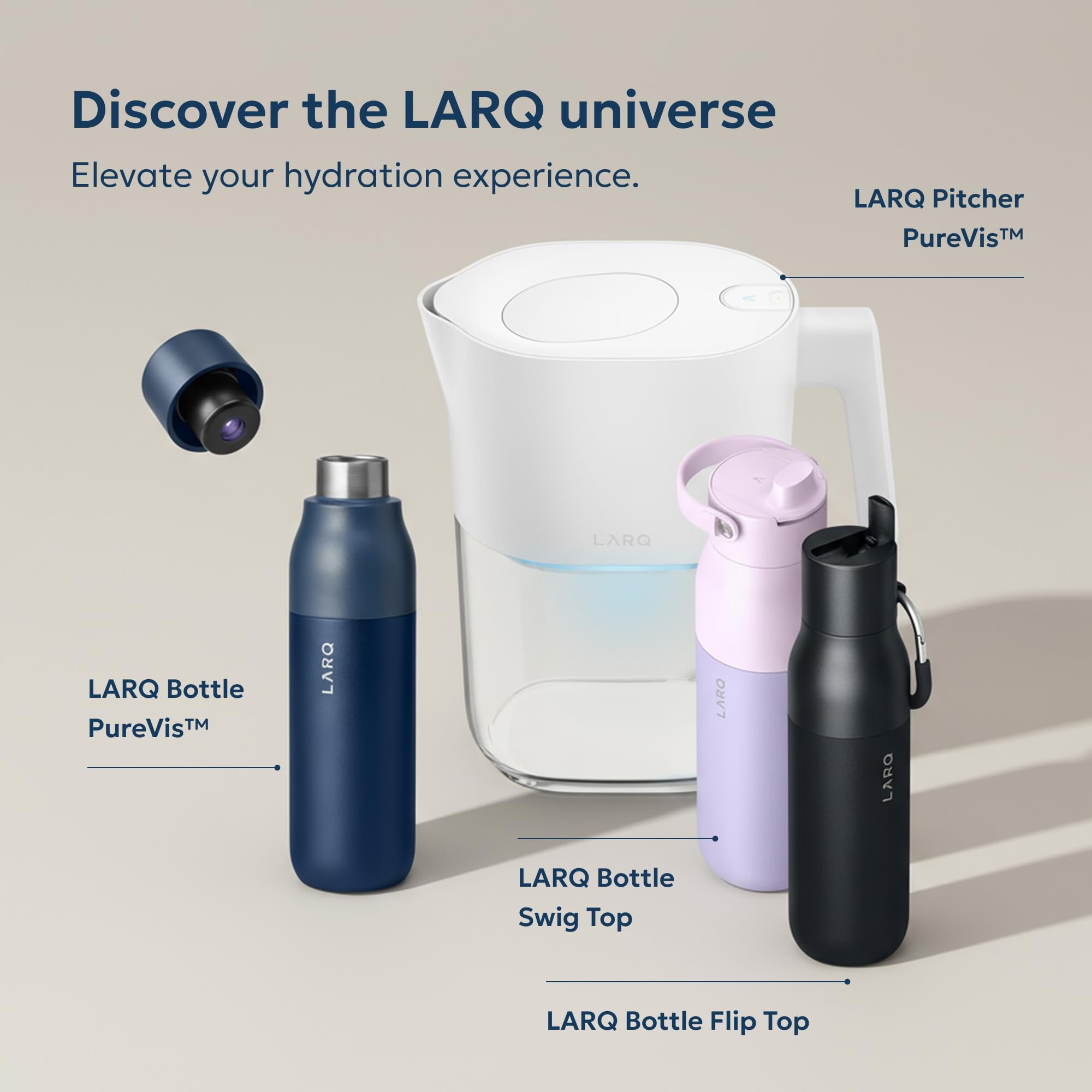 LARQ Bottle Twist Top 17 oz - Insulated Stainless Steel Water Bottle | BPA Free | Reusable Water Bottle for Camping, Office, and Travel | Keep Drinks Cold and Hot, Seaside Mint