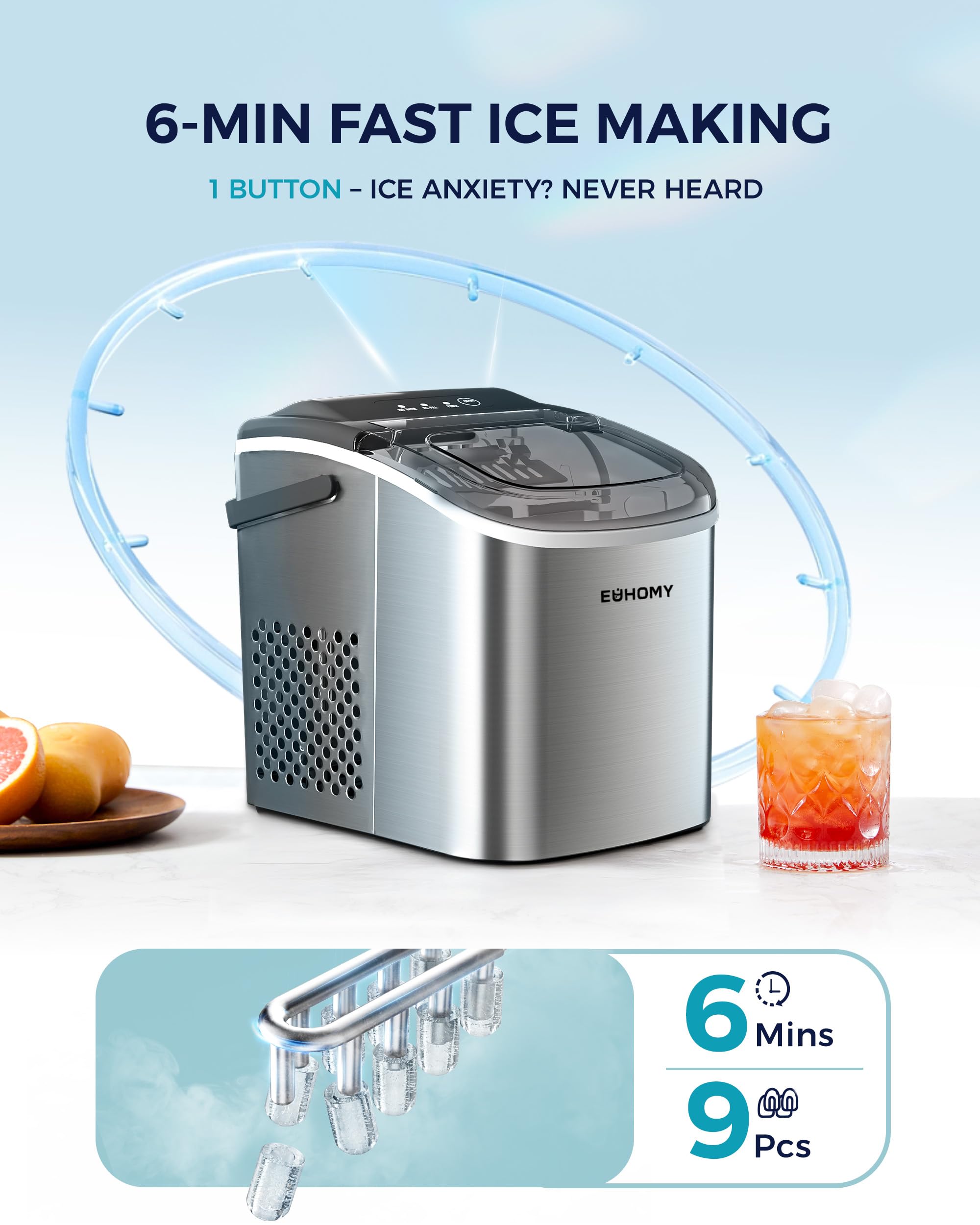 EUHOMY Ice Maker Machine