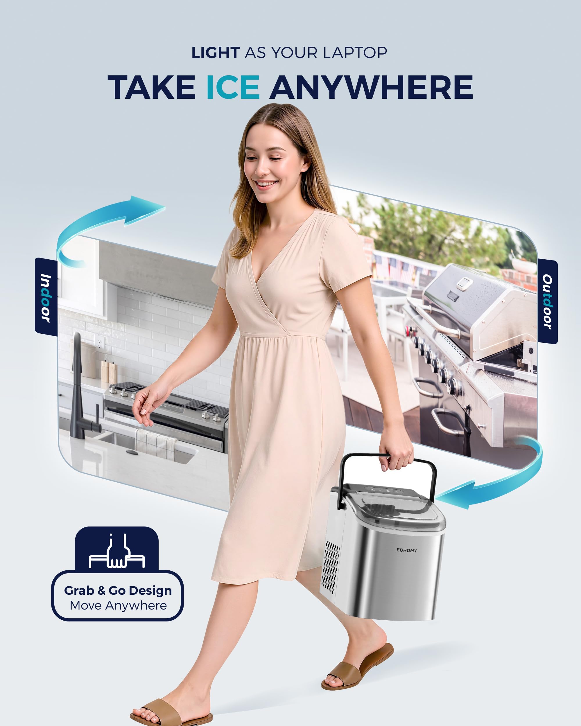 EUHOMY Ice Maker Machine