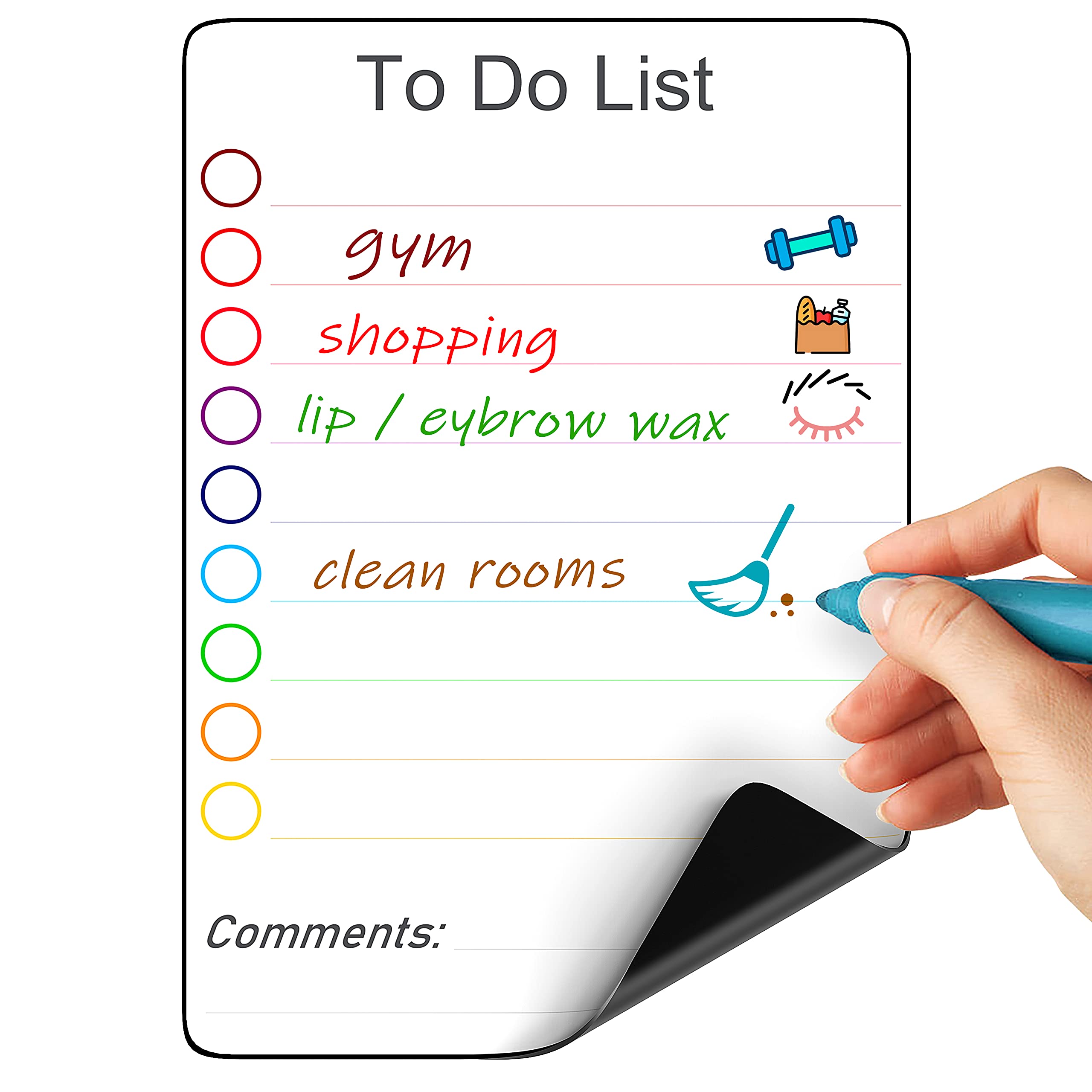 Small Magnetic to Do List for Locker 5x7 - Dry Erase Magnetic to Do List for Fridge - Magnet to Do List for Refrigerator - Mini Lined Magnetics Whiteboard for Locker - Daily to Do List Checklist