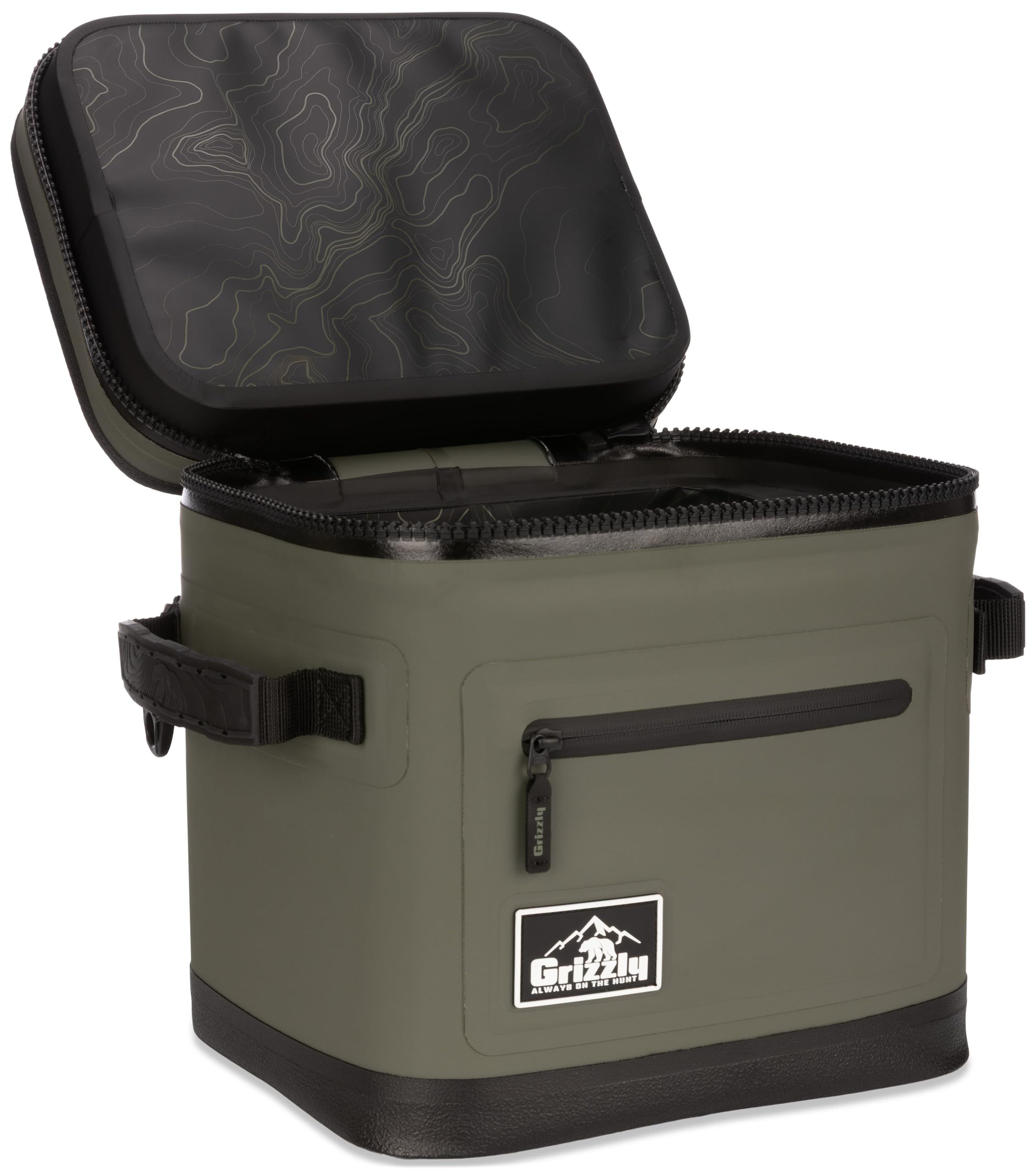 Grizzly Drifter 8 | Soft Sided Insulated Cooler for Beach Boat Camping Fishing Hiking Hunting | 8-Quart | Lunar Green