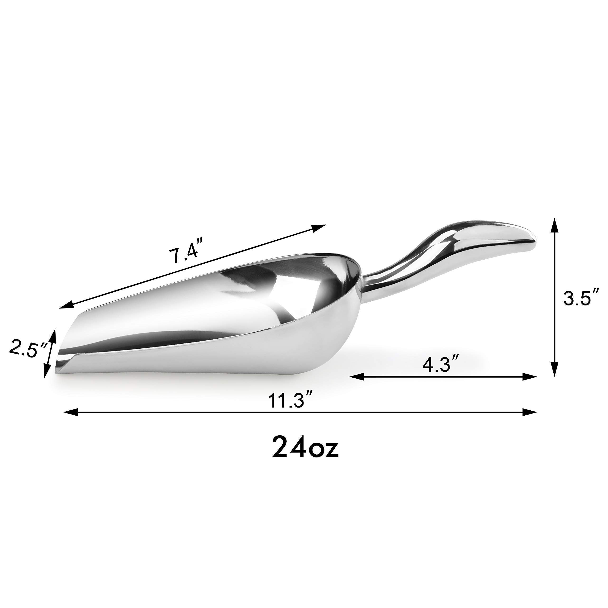 New Star Foodservice Restaurant Grade Stainless Steel Bar Ice Flour Utility Scoop, 24-Ounce