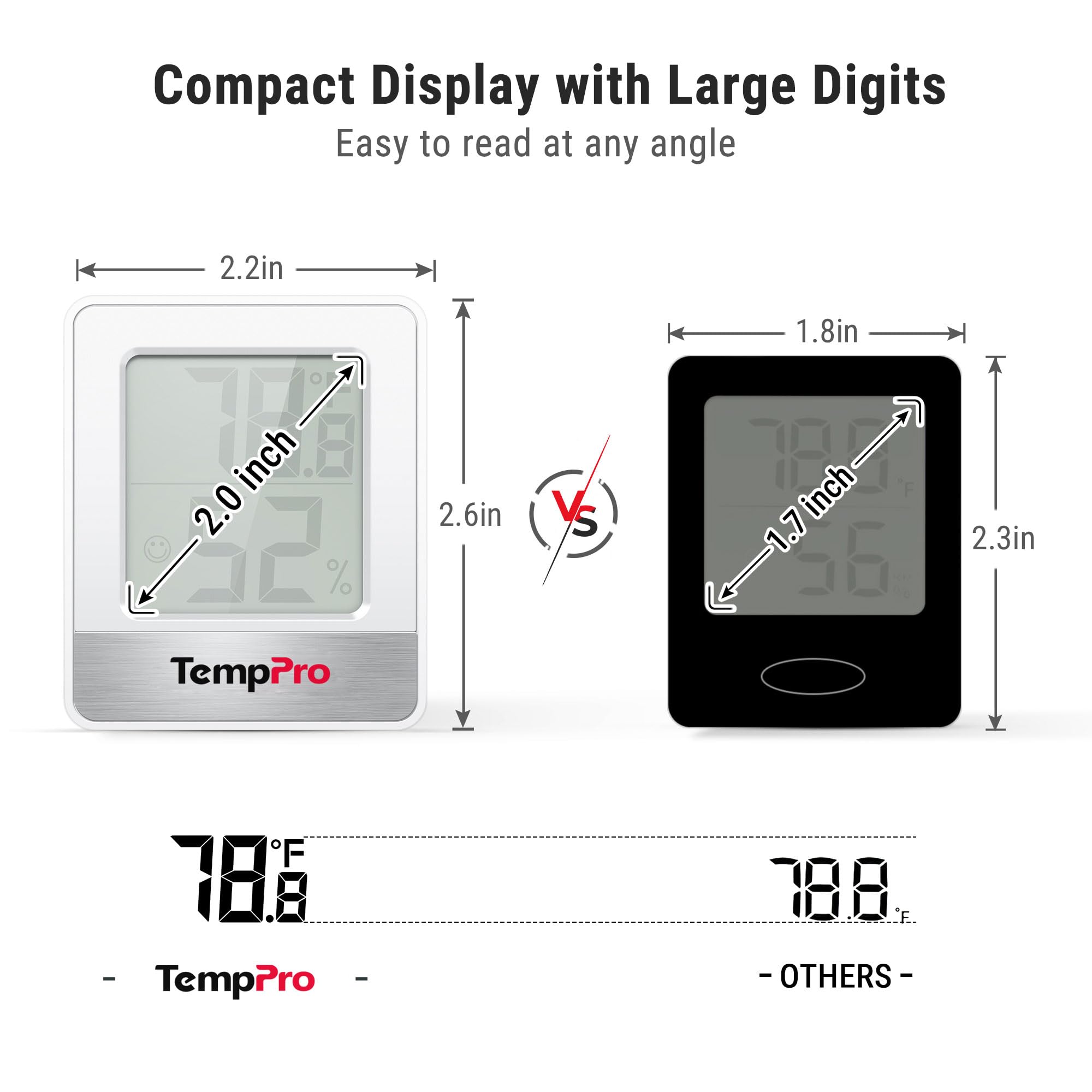 TempPro TP49 Digital Hygrometer Indoor Thermometer Humidity Meter Room Thermometer with Temperature and Humidity Monitor Mini Hygrometer Outdoor Thermometer (Previously ThermoPro)