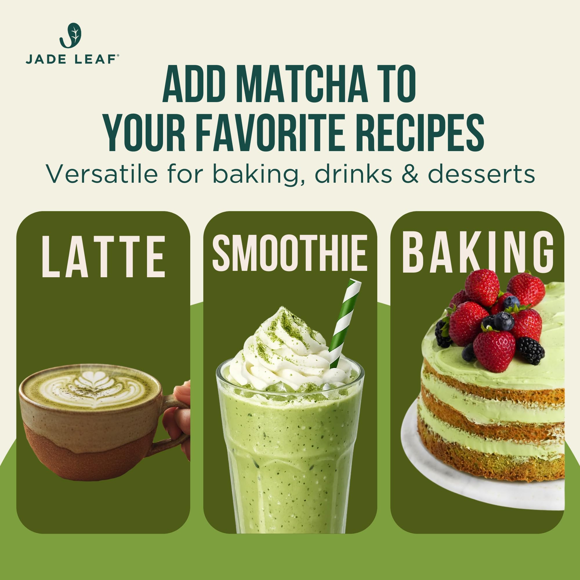 Jade Leaf Matcha Organic Culinary Grade Matcha Powder - Japanese Green tea for Baking, Smoothies, Lattes, and Skin Care, 30g / 1.06 Ounce (Pack of 1)