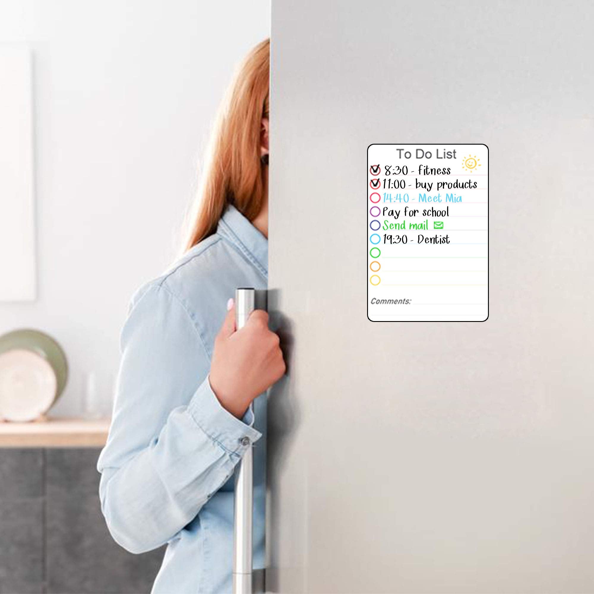 Small Magnetic to Do List for Locker 5x7 - Dry Erase Magnetic to Do List for Fridge - Magnet to Do List for Refrigerator - Mini Lined Magnetics Whiteboard for Locker - Daily to Do List Checklist