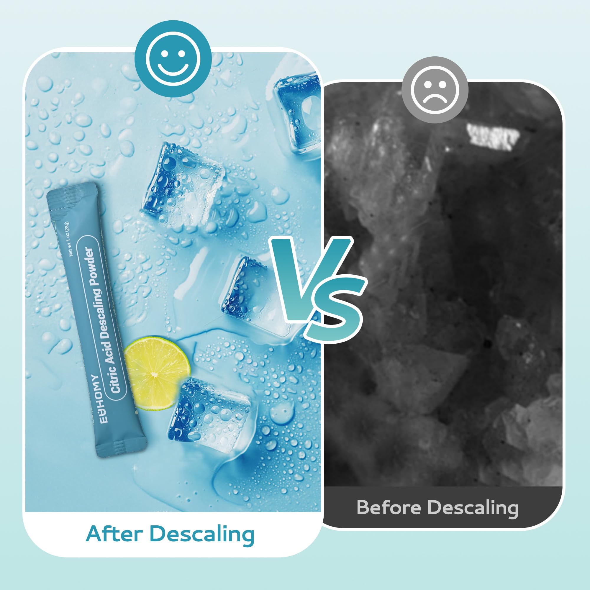 EUHOMY Ice Maker Cleaner & Descaler | 12 Use & Individually Packed | Ice Machine Cleaner with Organic Citric Acid Descaling Powder, Ideal for All Brands