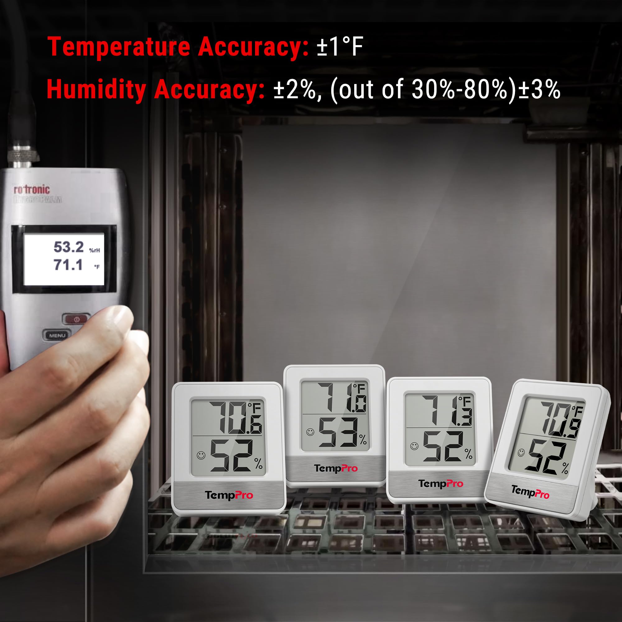 TempPro TP49 Digital Hygrometer Indoor Thermometer Humidity Meter Room Thermometer with Temperature and Humidity Monitor Mini Hygrometer Outdoor Thermometer (Previously ThermoPro)