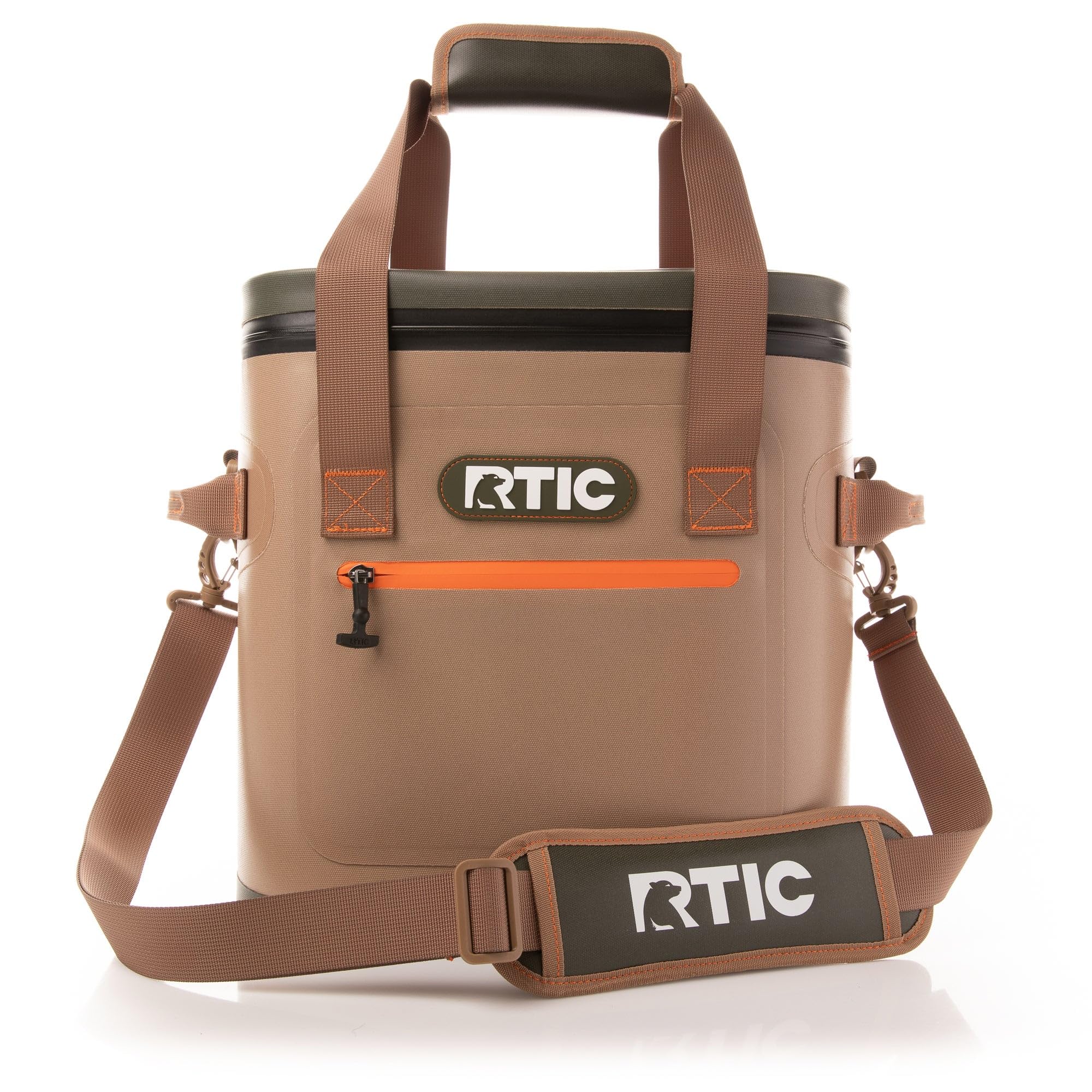 RTIC Ultra-Tough Soft Cooler 20 Can, Insulated Bag Portable Ice Chest Box for Lunch, Beach, Drink, Beverage, Travel, Camping, Picnic, Car, Trips, Floating Cooler Leak-Proof with Zipper, Tan