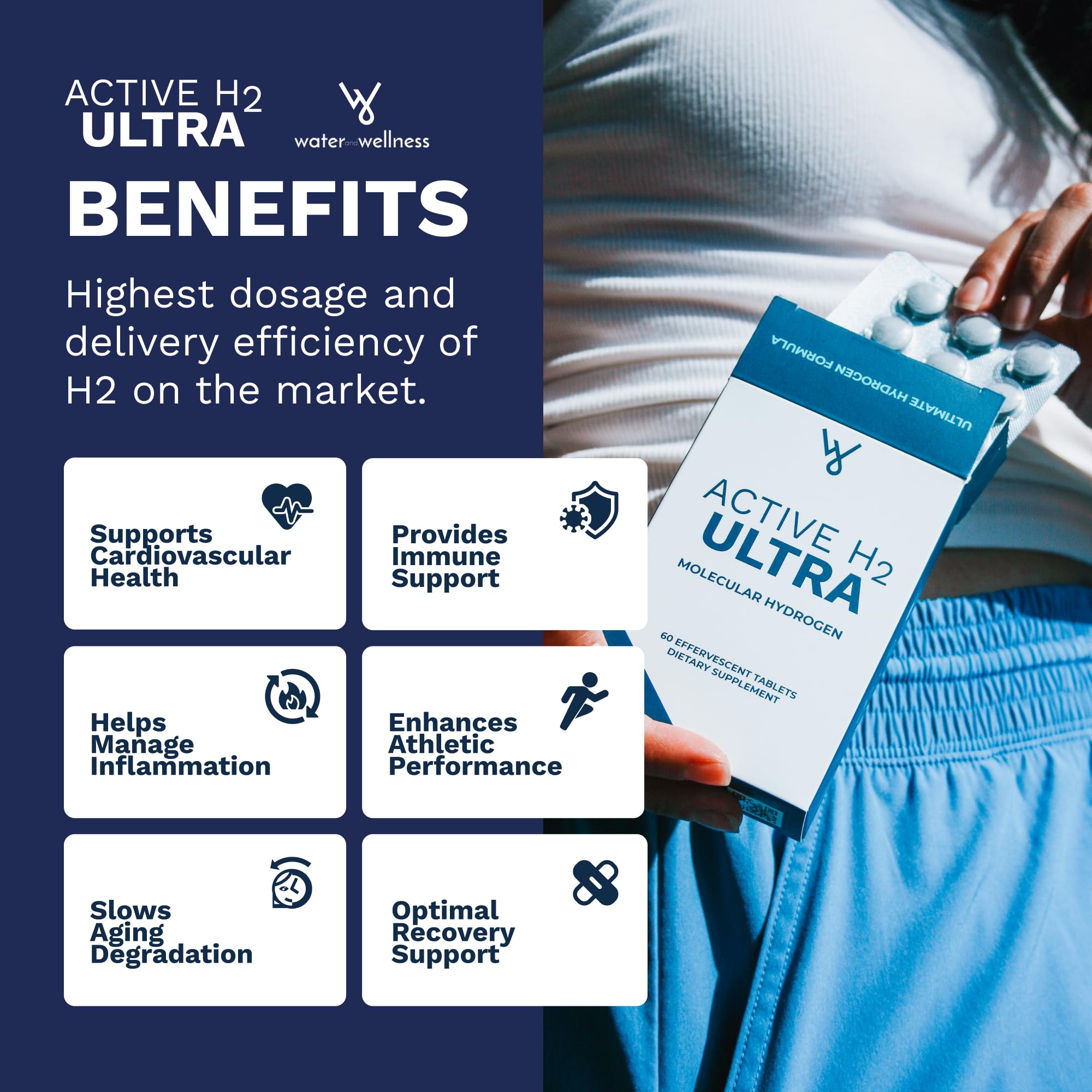 Purative Active H2 Ultra+ Hydrogen Water Tablet - Optimize Health, Support Immunity, and Balance Antioxidants with Benefits of Molecular Hydrogen 30 Servings