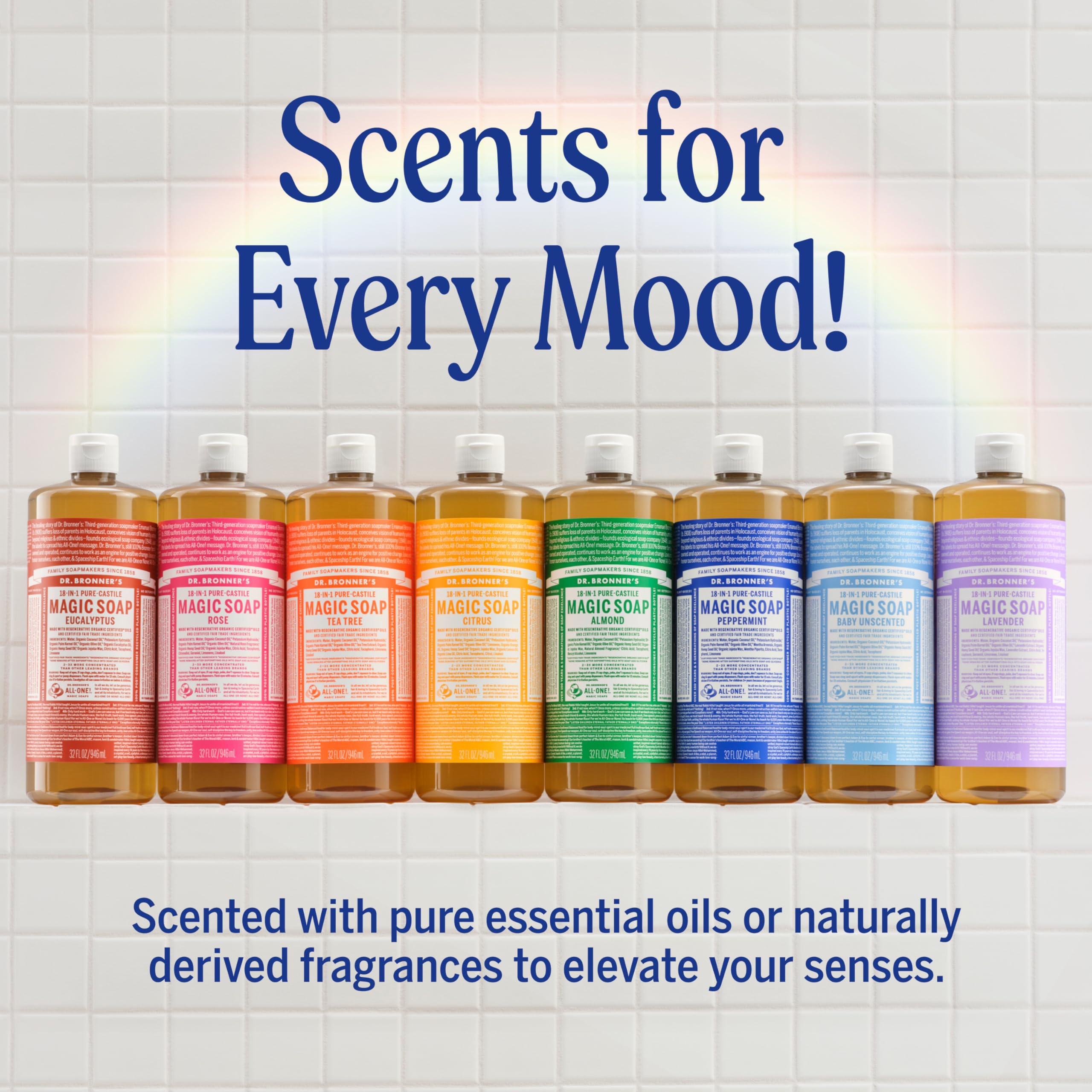 Dr. Bronner's Magic Soap-Pure-Castile Liquid Soap (Citrus, 16 oz, 1-Pack) - Made with Regenerative Organic Certified Oils, 18-in-1 Uses: Body, Hair, Laundry, Pets & Dishes, Concentrated, Vegan