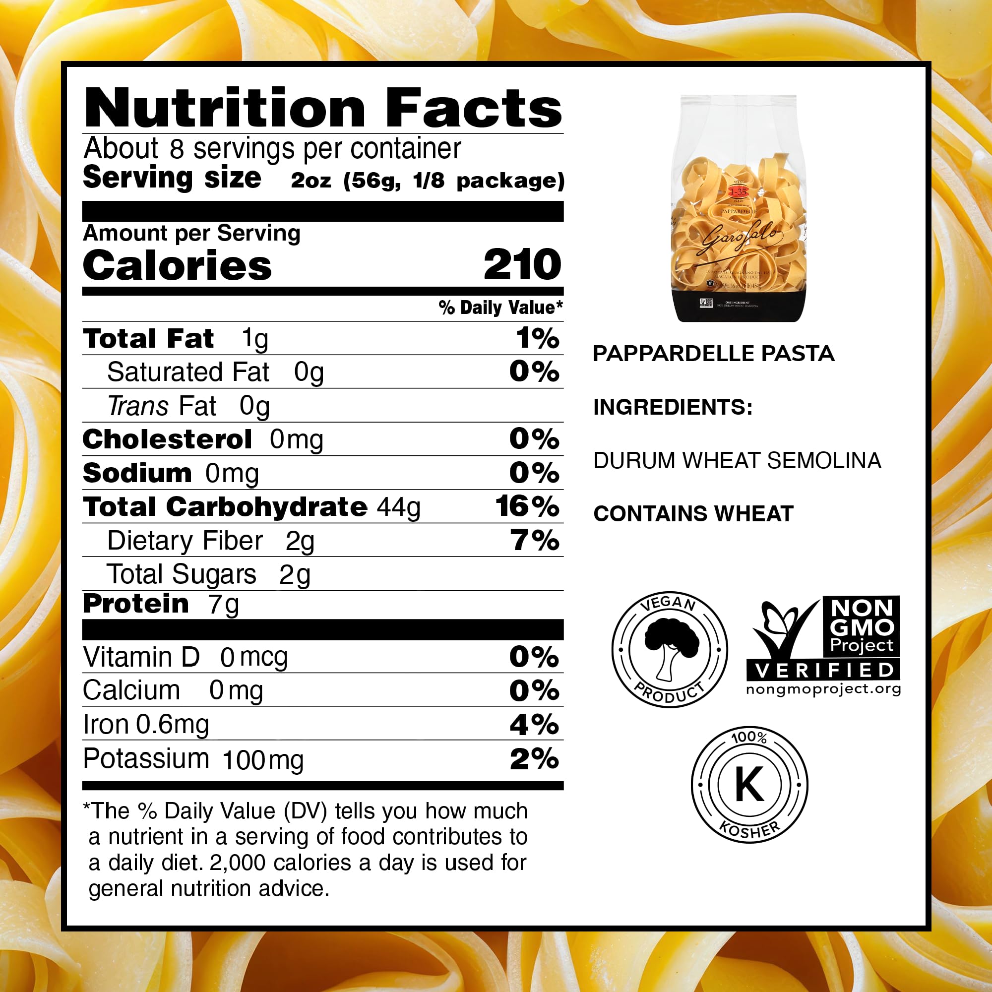 Garofalo - Premium Durum Wheat Semolina Pappardelle Pasta, Italian Made, Bronze-Drawn, Al-Dente, One-Ingredient Pasta (2 pack)