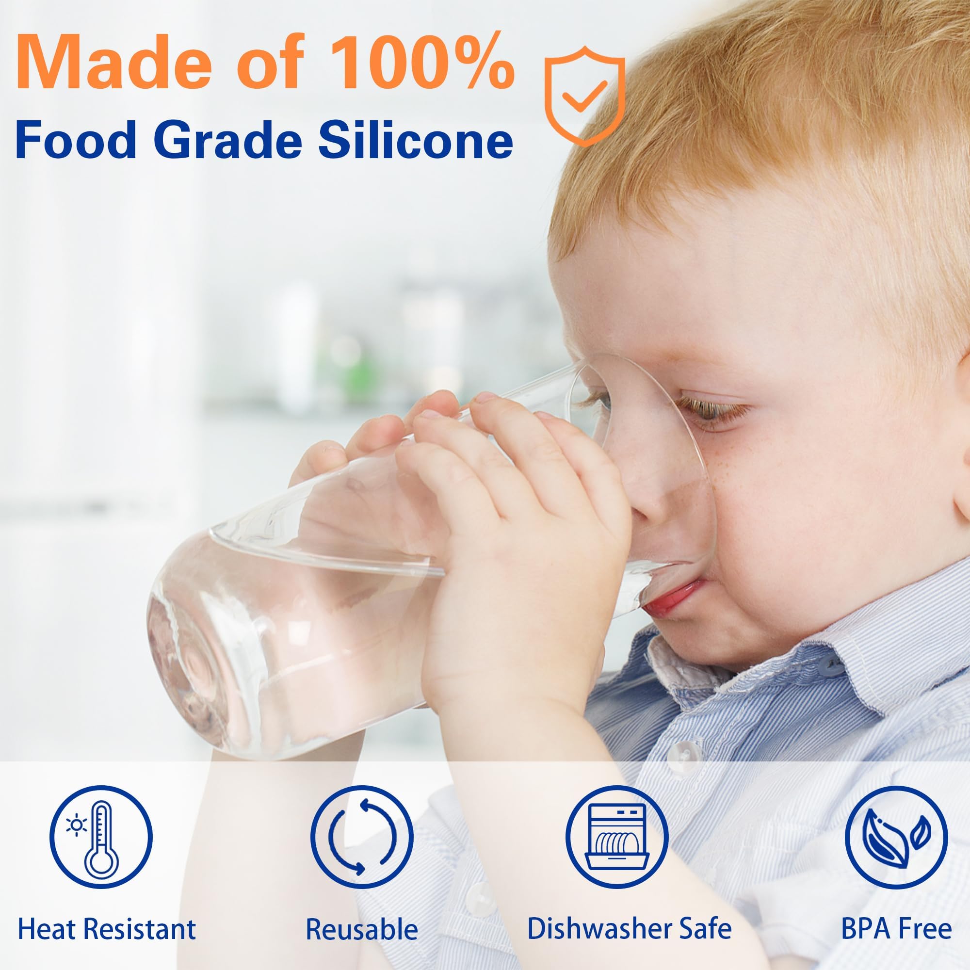 Gofriipai 3 and 5 Gallon Water Jug Cap, Silicone Reusable Replacement Cap, Non Spill Bottle Caps for 55mm Bottle Water Dispenser Caps - Pack of 10