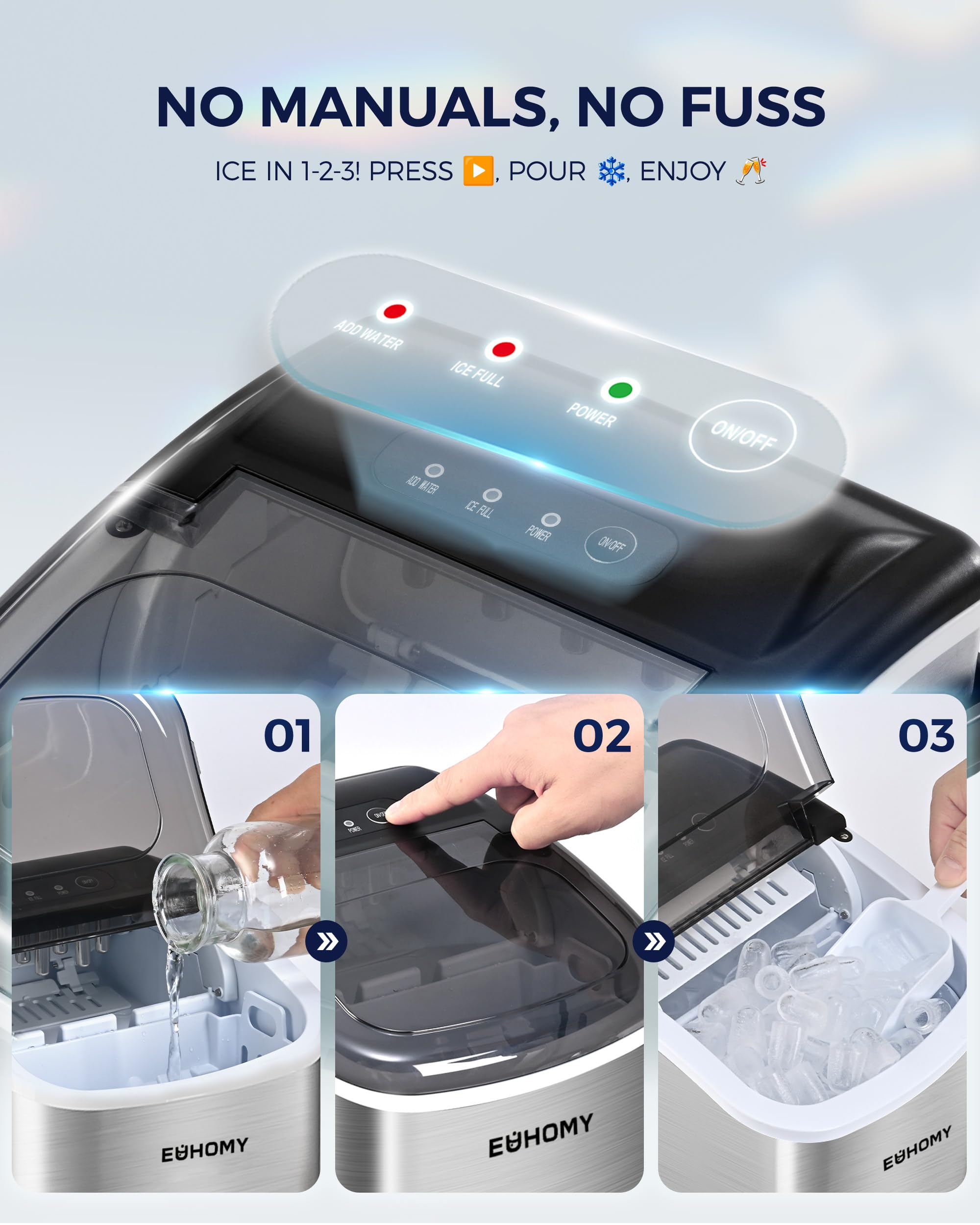 EUHOMY Ice Maker Machine