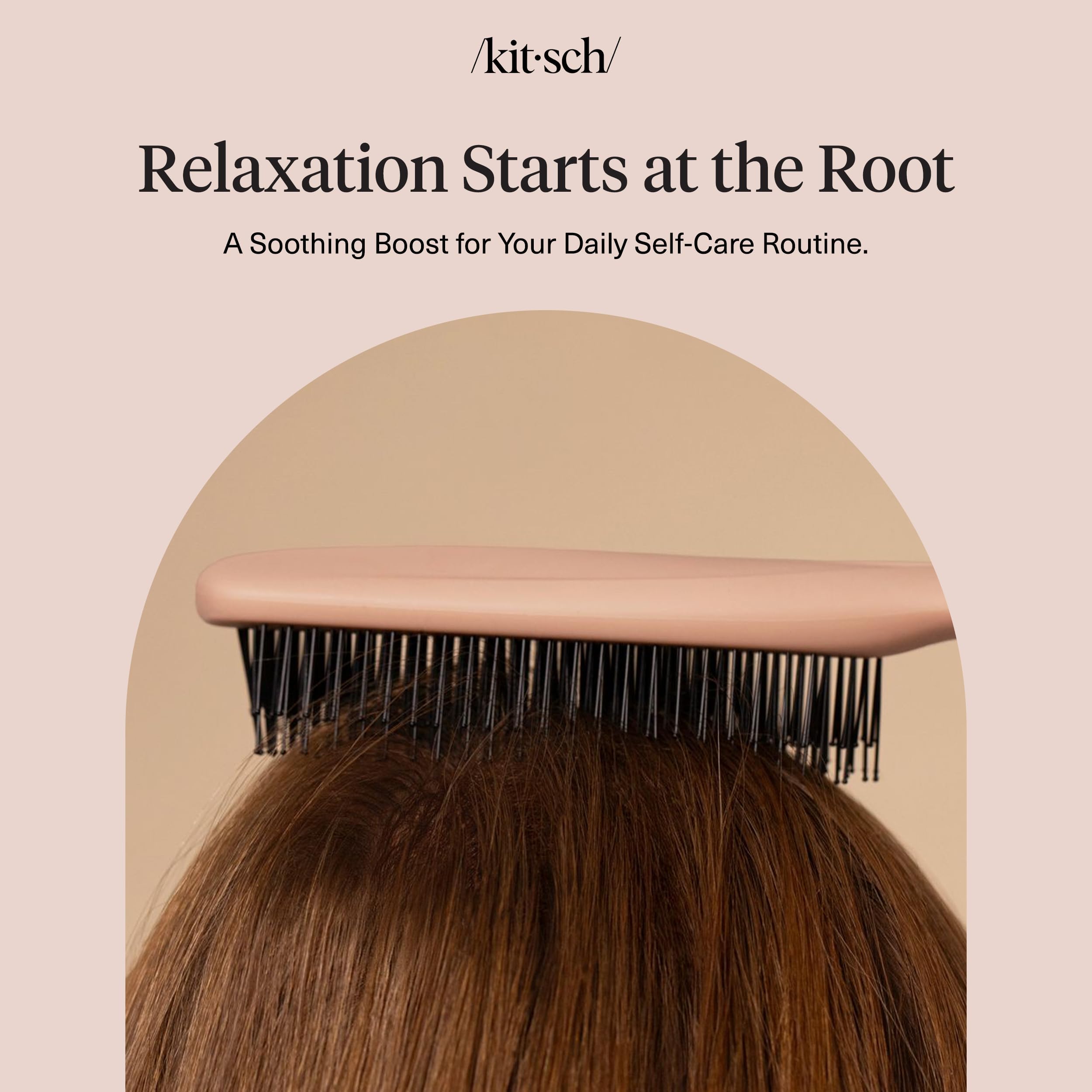 Kitsch Scalp Renewal Brush - Exfoliating & Scalp Massager for Hair Growth, Gentle Head Massage Brush to Remove Buildup, Boost Circulation & Relaxing Head Scrubber for Washing Hair - Terracotta