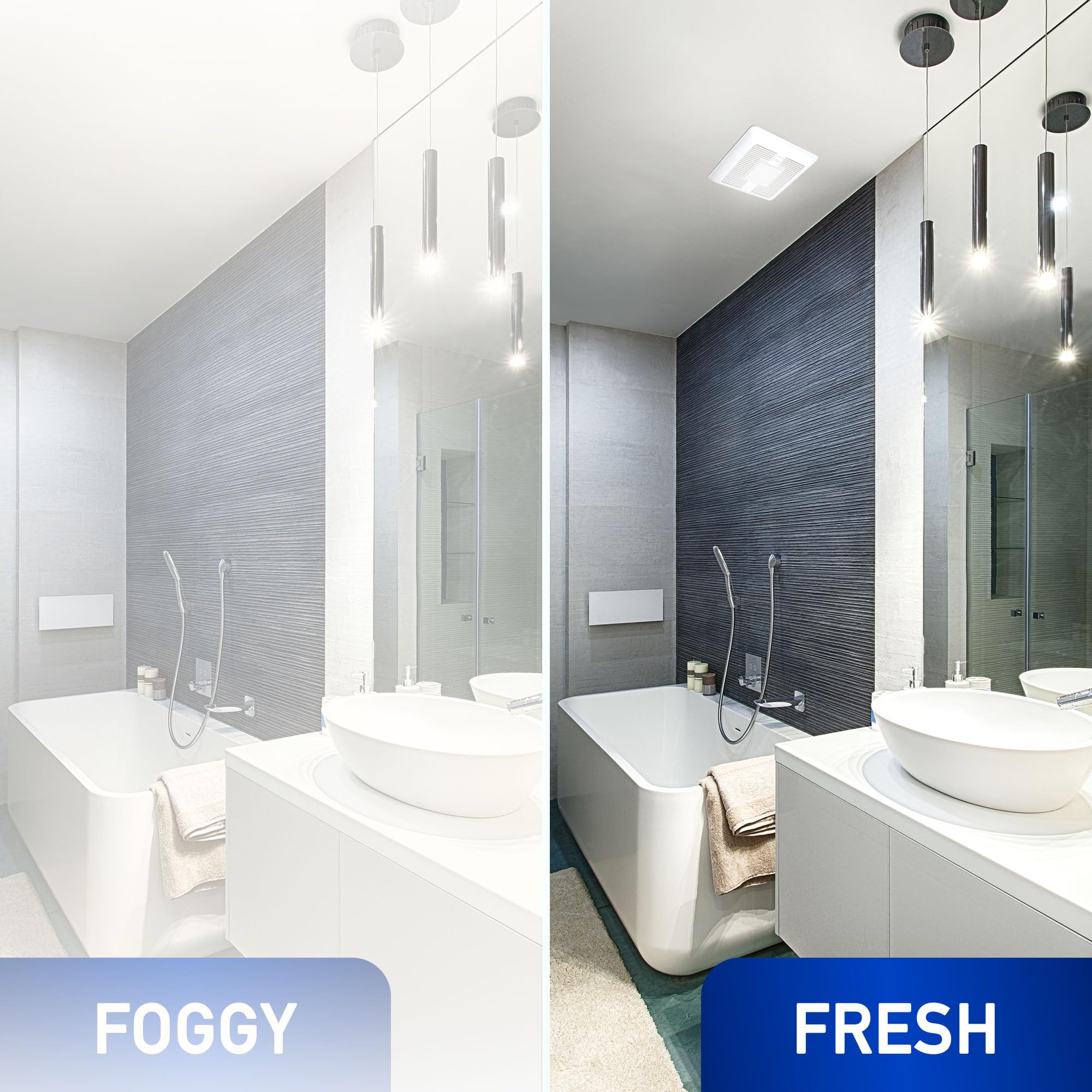 Panasonic WhisperCeiling Bathroom Exhaust Fan with Dimmable LED Light, 50-80-110 CFM, FV-0511VQL1